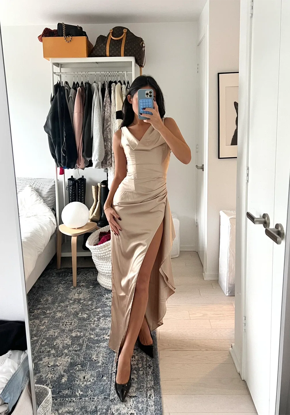 *BNWT* Babyboo Juliene Satin Maxi Dress Champagne - size xs image indicator(3)