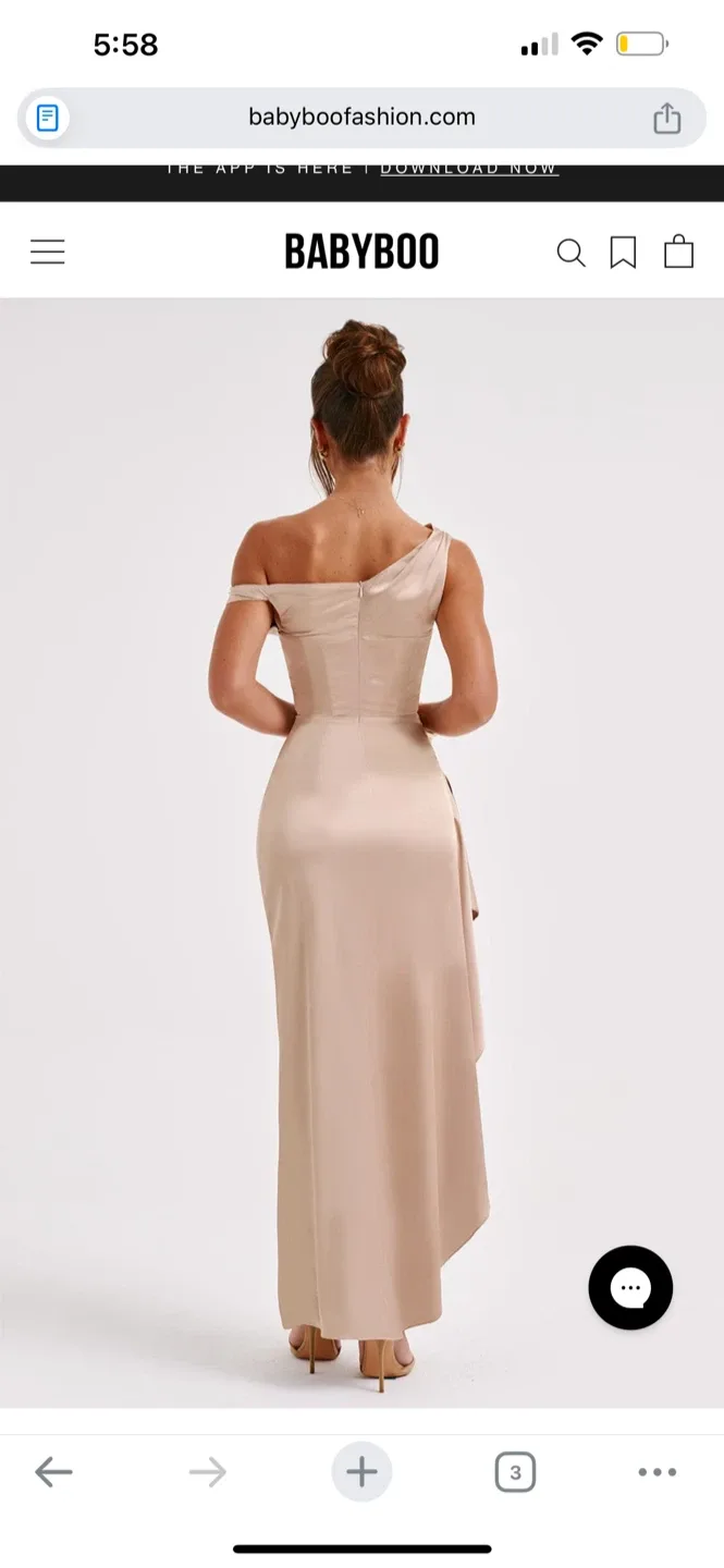 *BNWT* Babyboo Juliene Satin Maxi Dress Champagne - size xs image indicator(2)