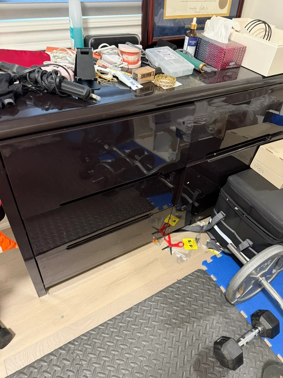 Dark Brown Dresser with mirror image indicator(3)