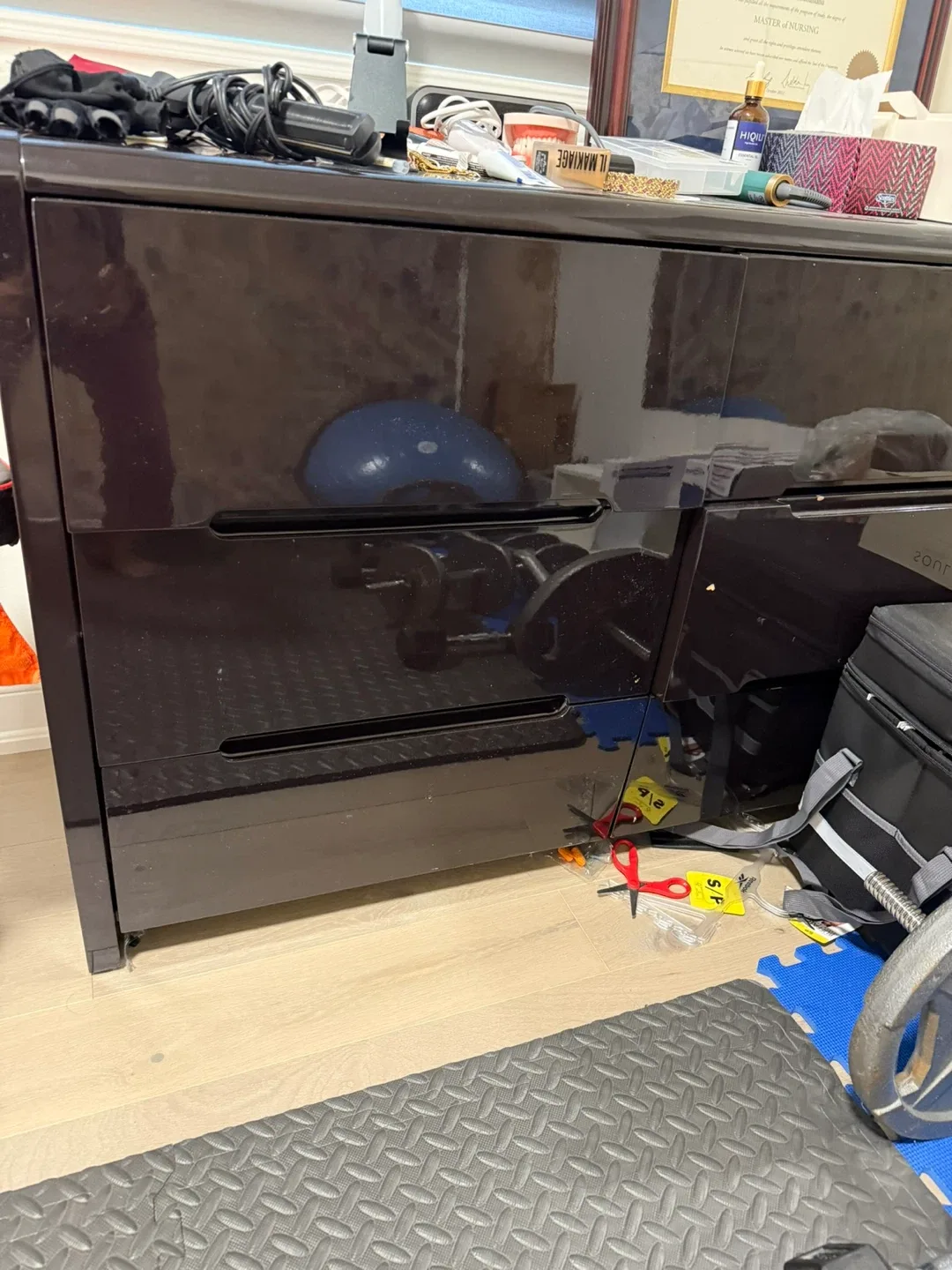 Dark Brown Dresser with mirror image indicator(2)