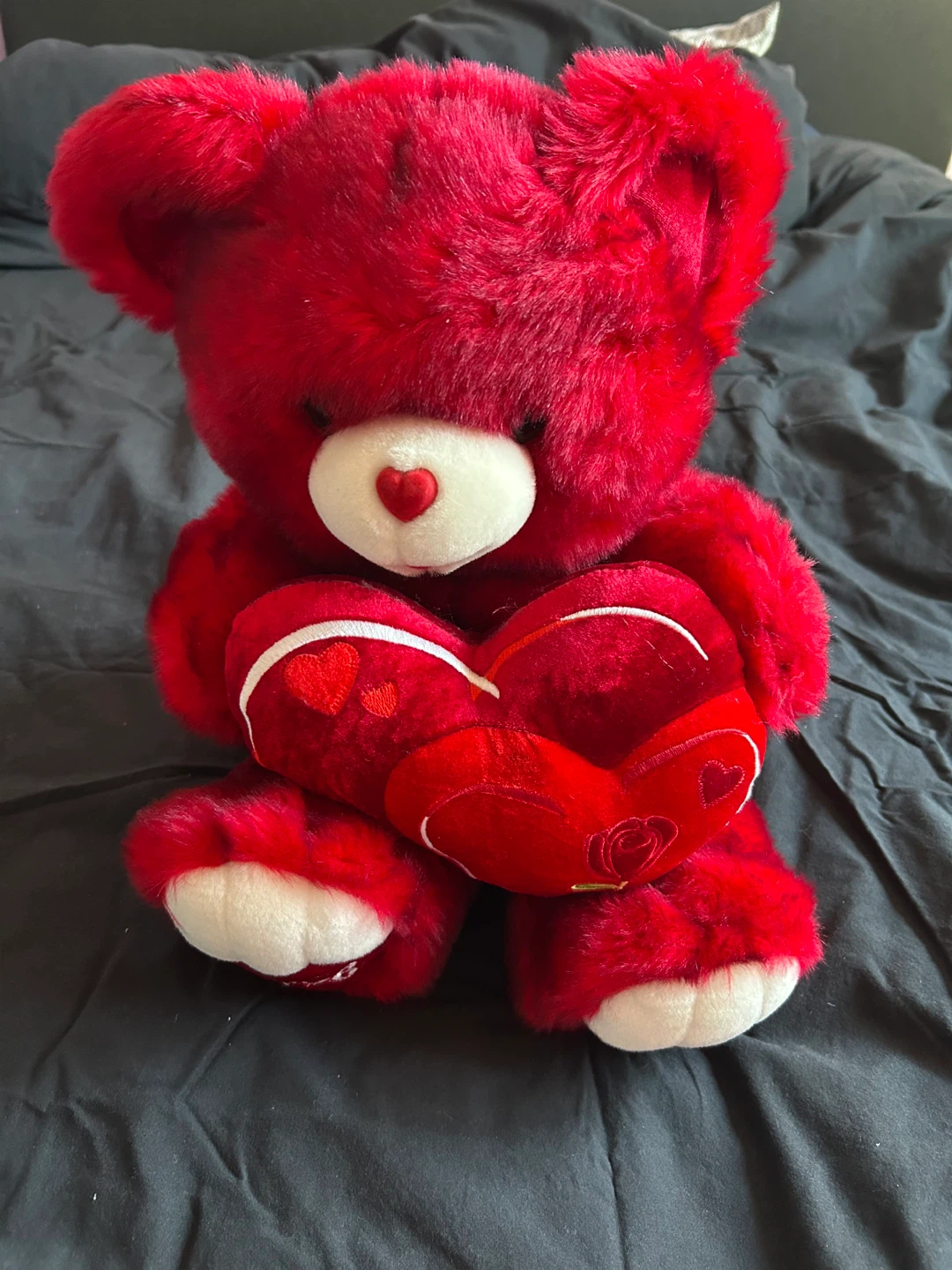 Red Plush Teddy Bear with Heart - photo 2