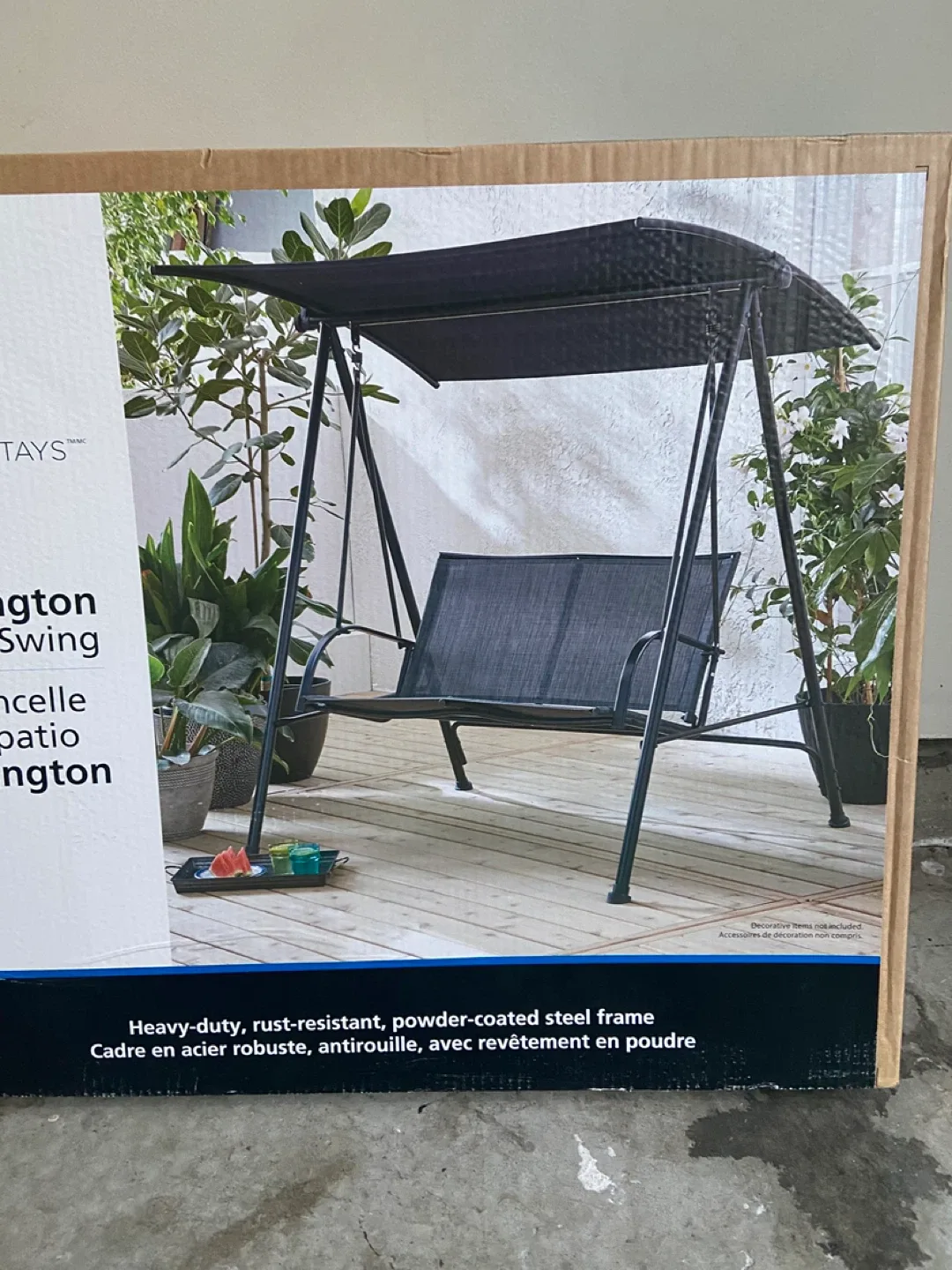 Mainstays Carrington Patio Swing - New in Box!