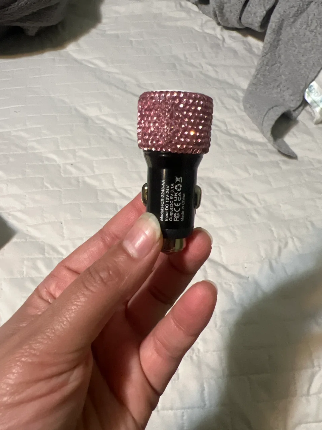 Pink Rhinestone Car Charger image indicator(4)