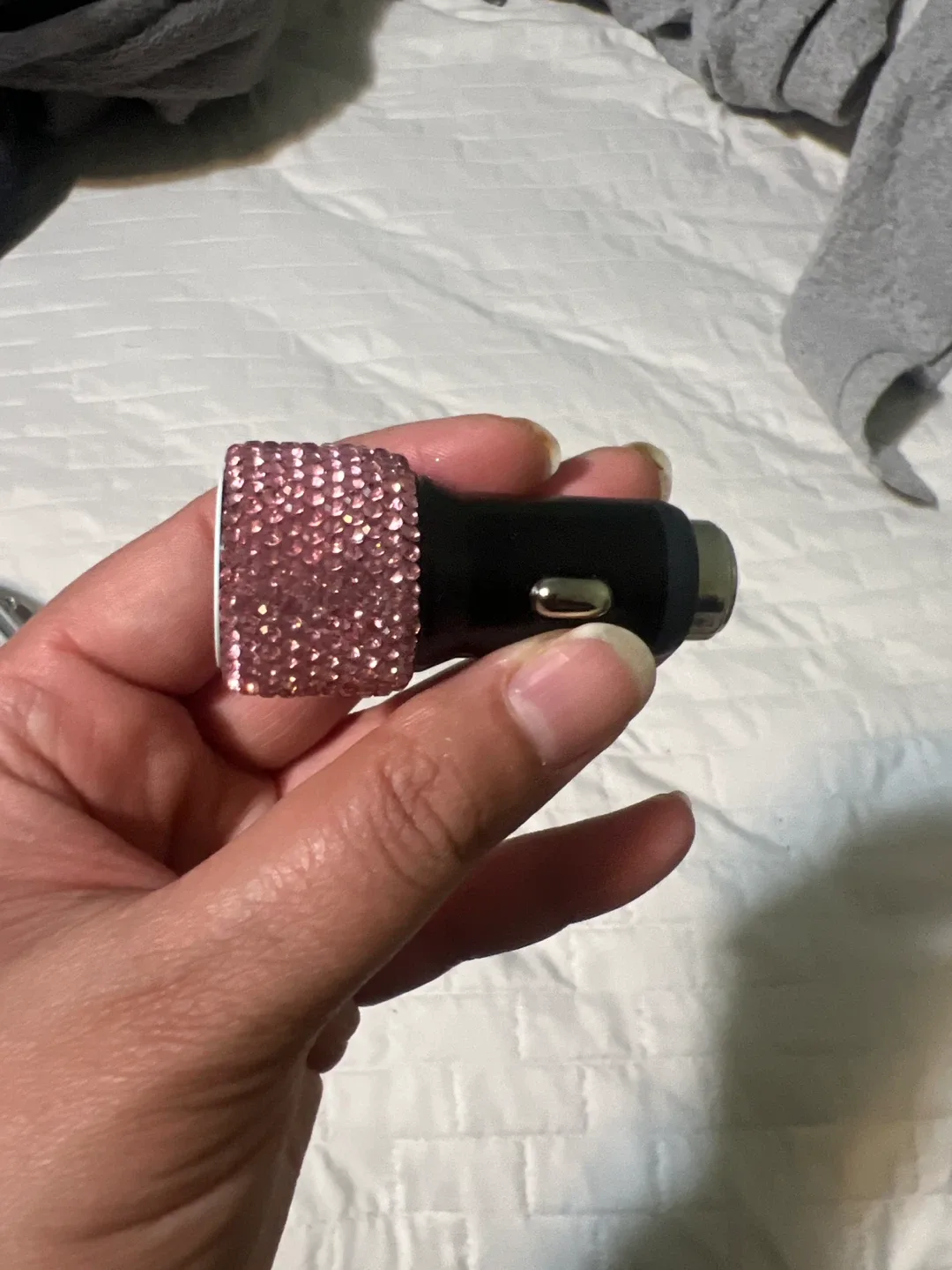 Pink Rhinestone Car Charger image indicator(3)