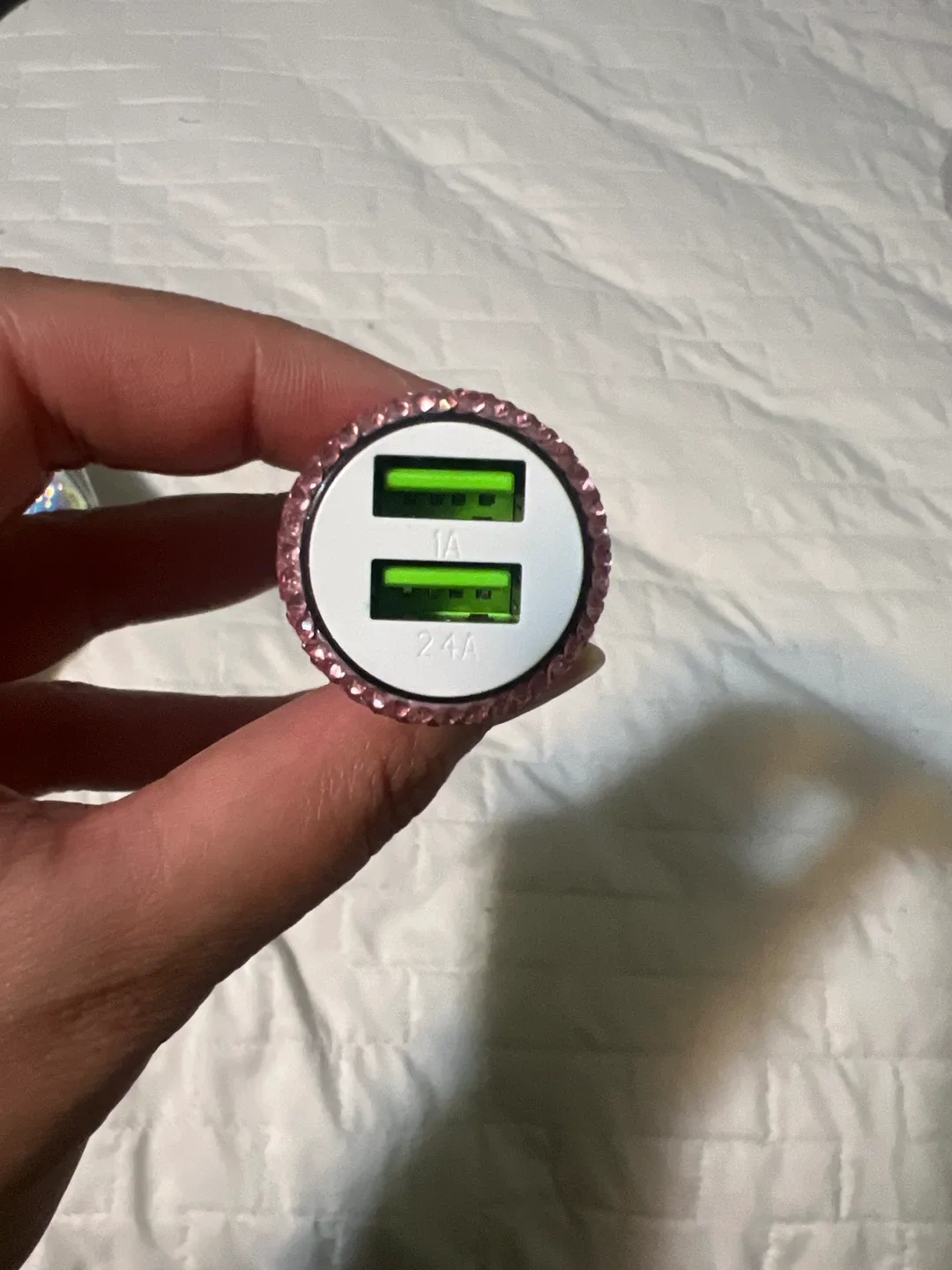 Pink Rhinestone Car Charger image indicator(2)