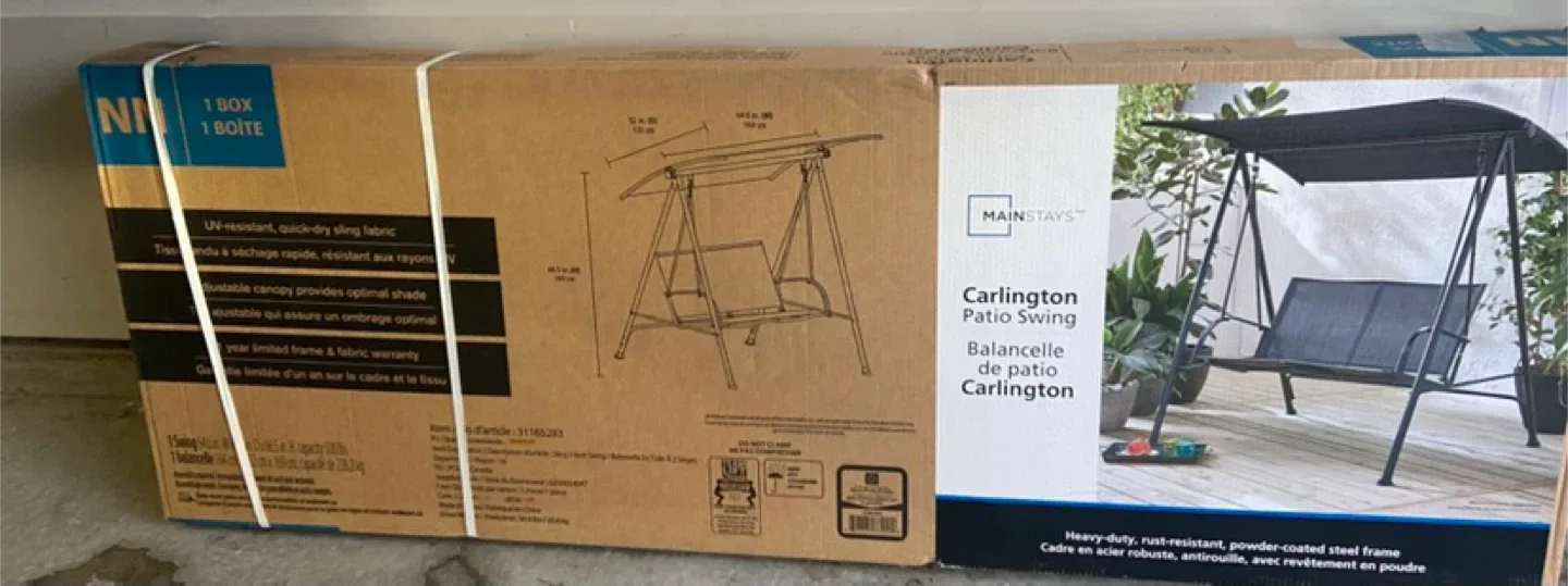 Mainstays Carrington Patio Swing - New in Box! image indicator(3)