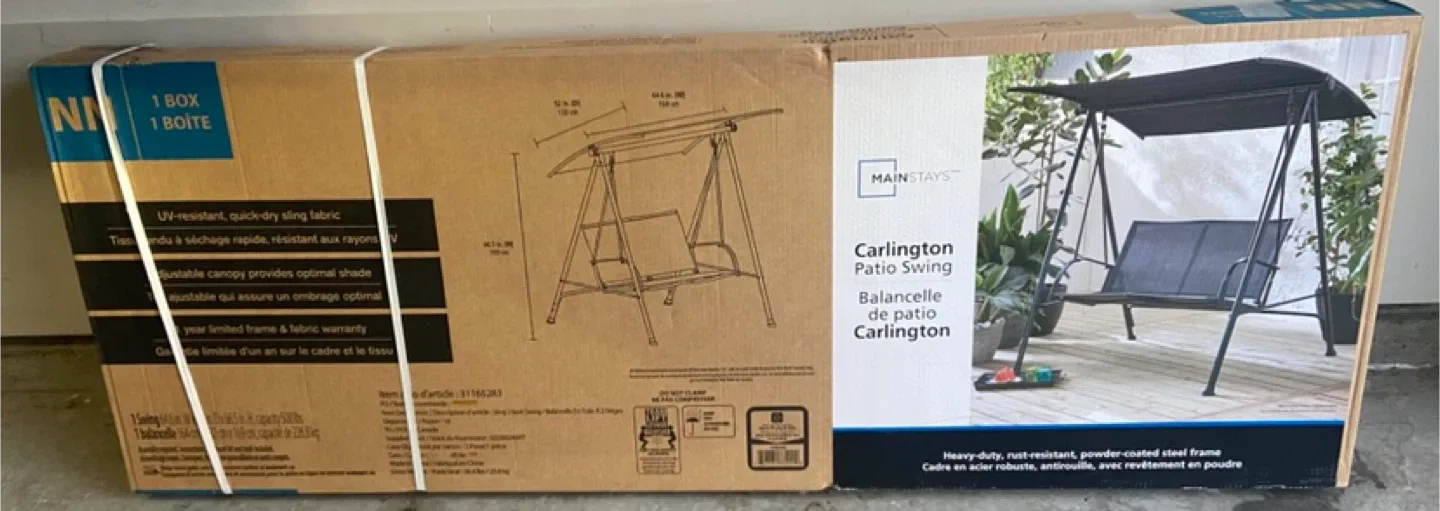 Mainstays Carrington Patio Swing - New in Box! image indicator(2)