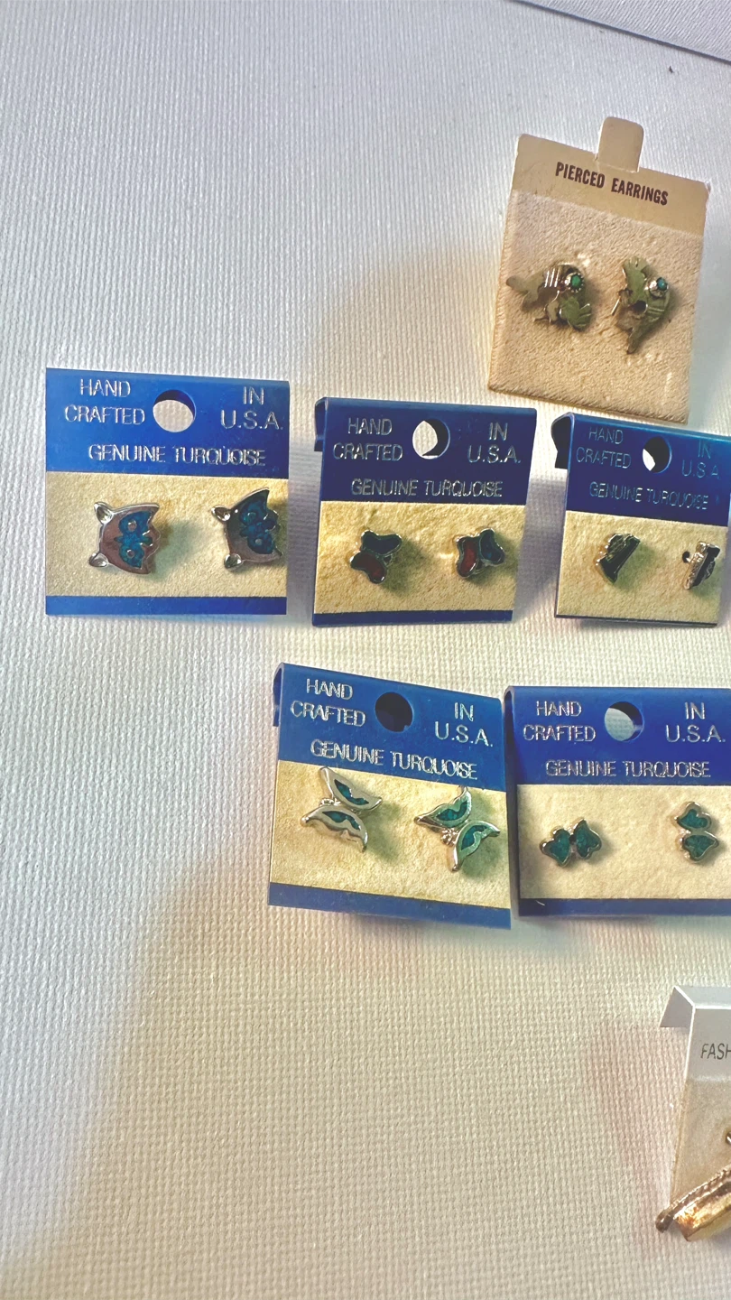 10 Hand Crafted  in U.S. Genuine Turquoise Earrings - photo 2