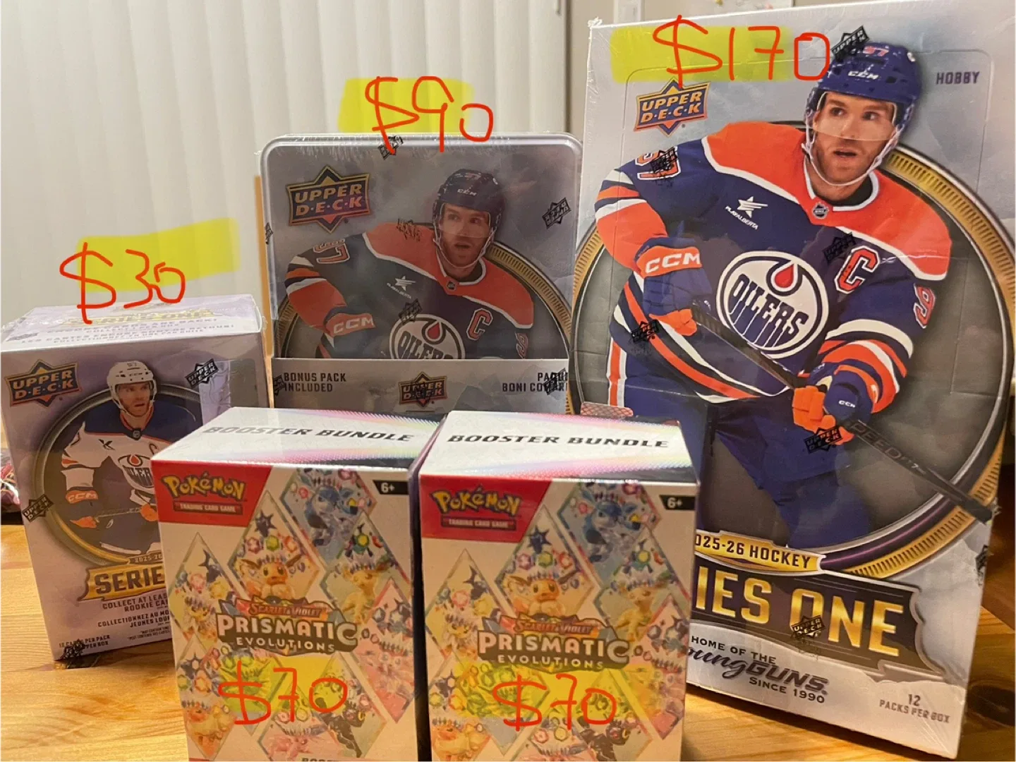 Upper Deck Hockey hobby box/tin/& Pokemon bundle box