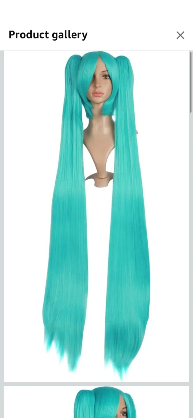 MapofBeauty 120cm Cosplay Wig - Light Blue image indicator(3)