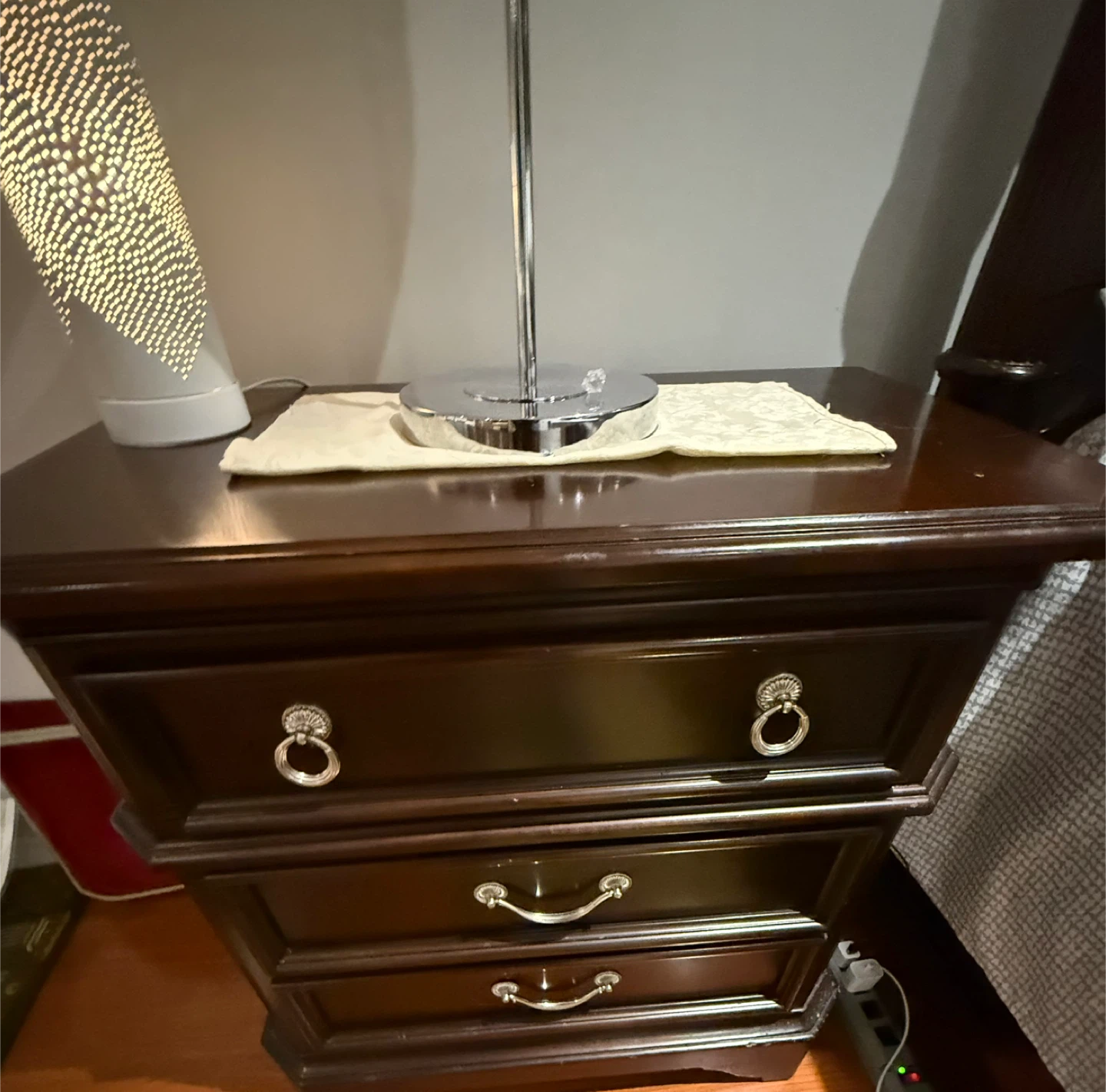 Wooden Nightstand with Drawers