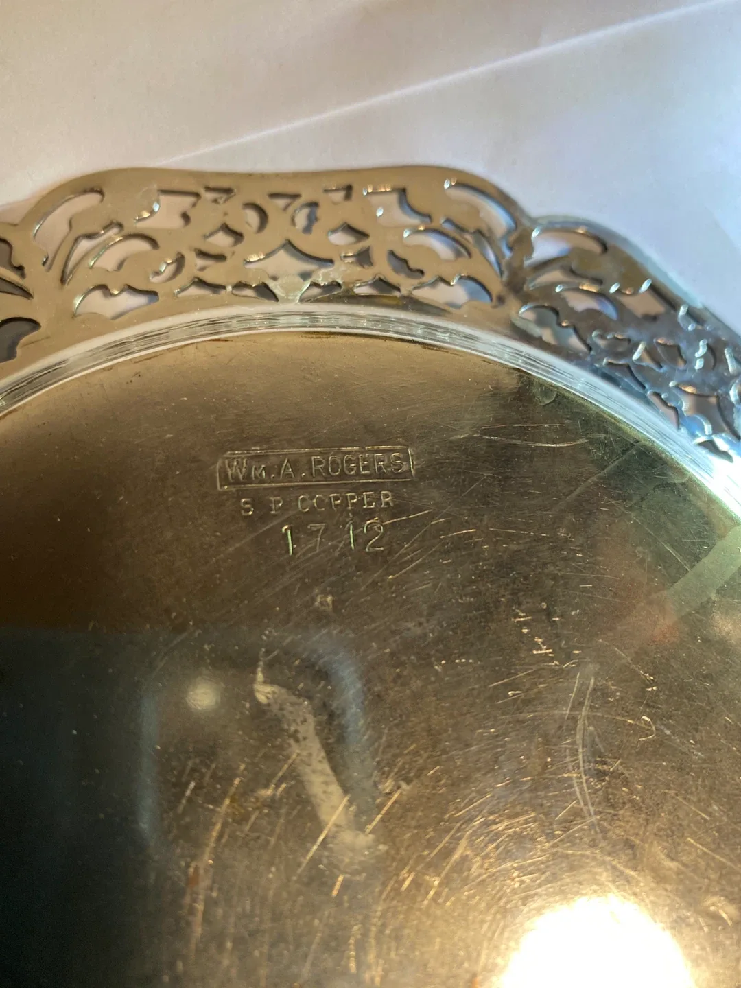 Antique Wm. A. Rogers S.P. Copper serving plate image indicator(2)