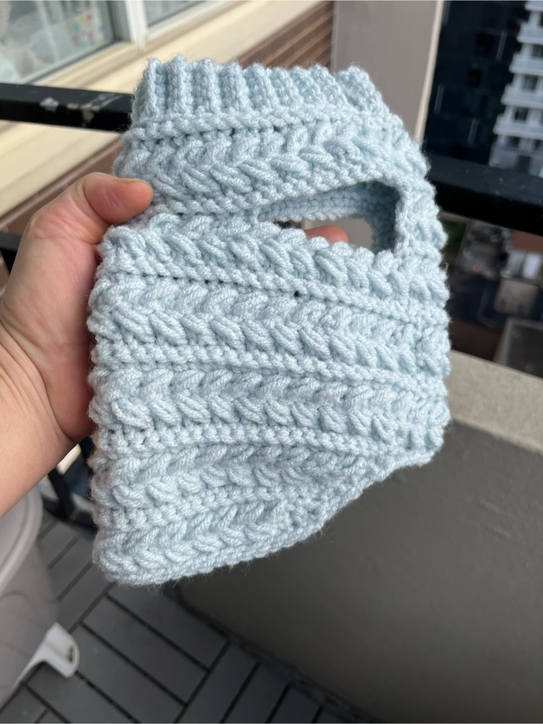 Crochet Dog Sweater - Light Blue - photo 2