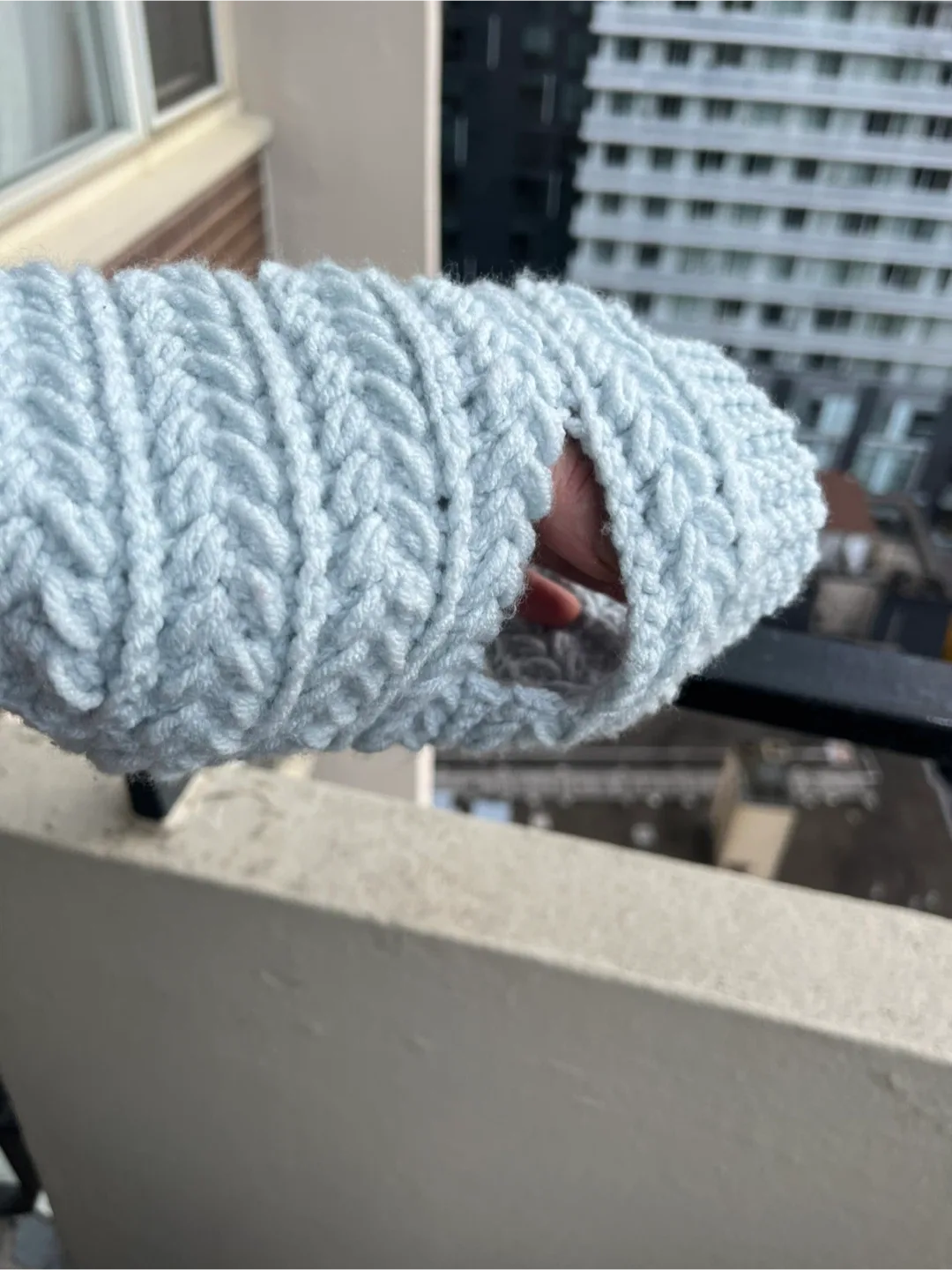 Crochet Dog Sweater - Light Blue