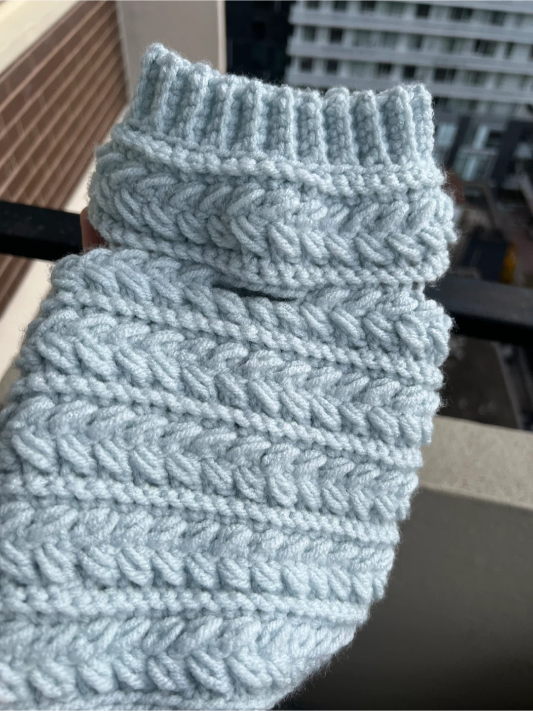 Crochet Dog Sweater - Light Blue - photo 3