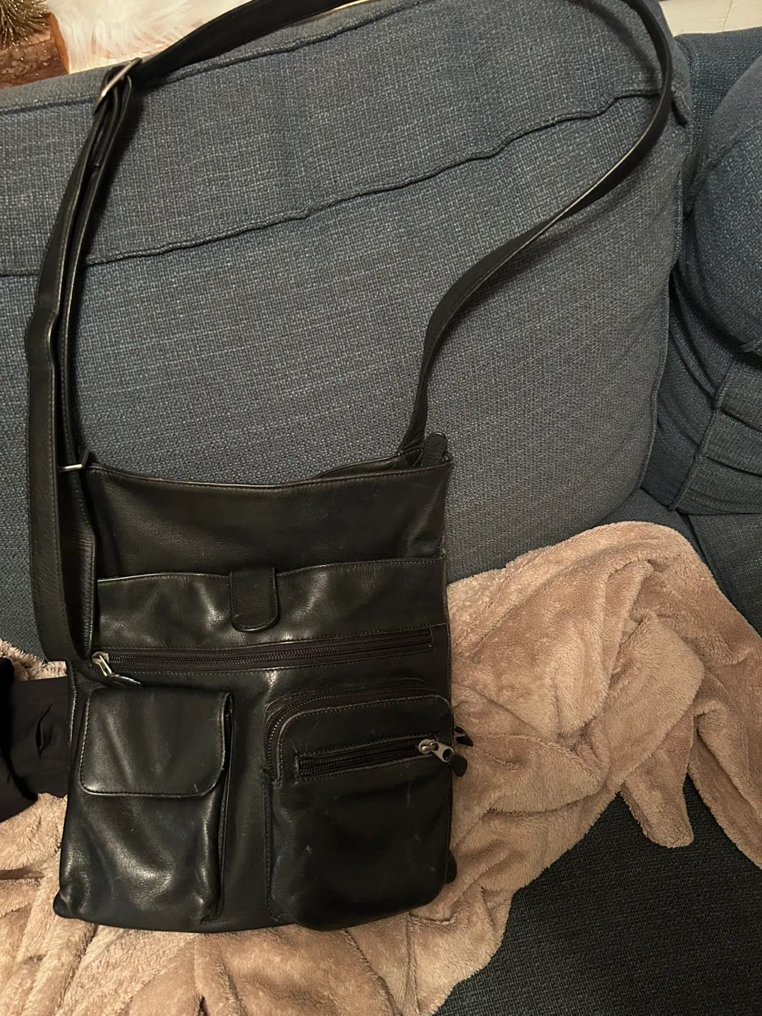 Fossil Black Leather Crossbody Bag #freecylce