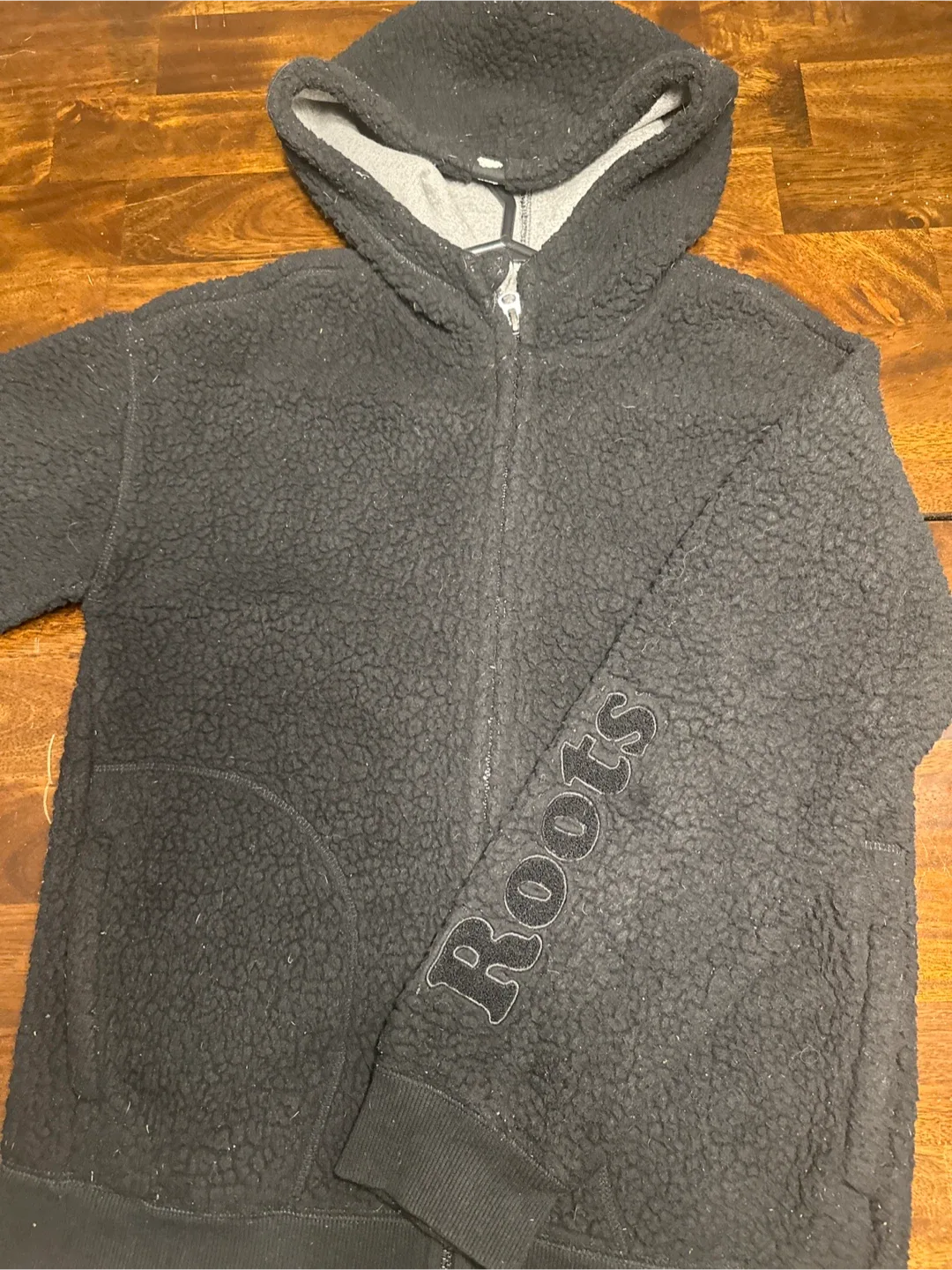 Roots Black Sherpa Zip-Up Hoodie