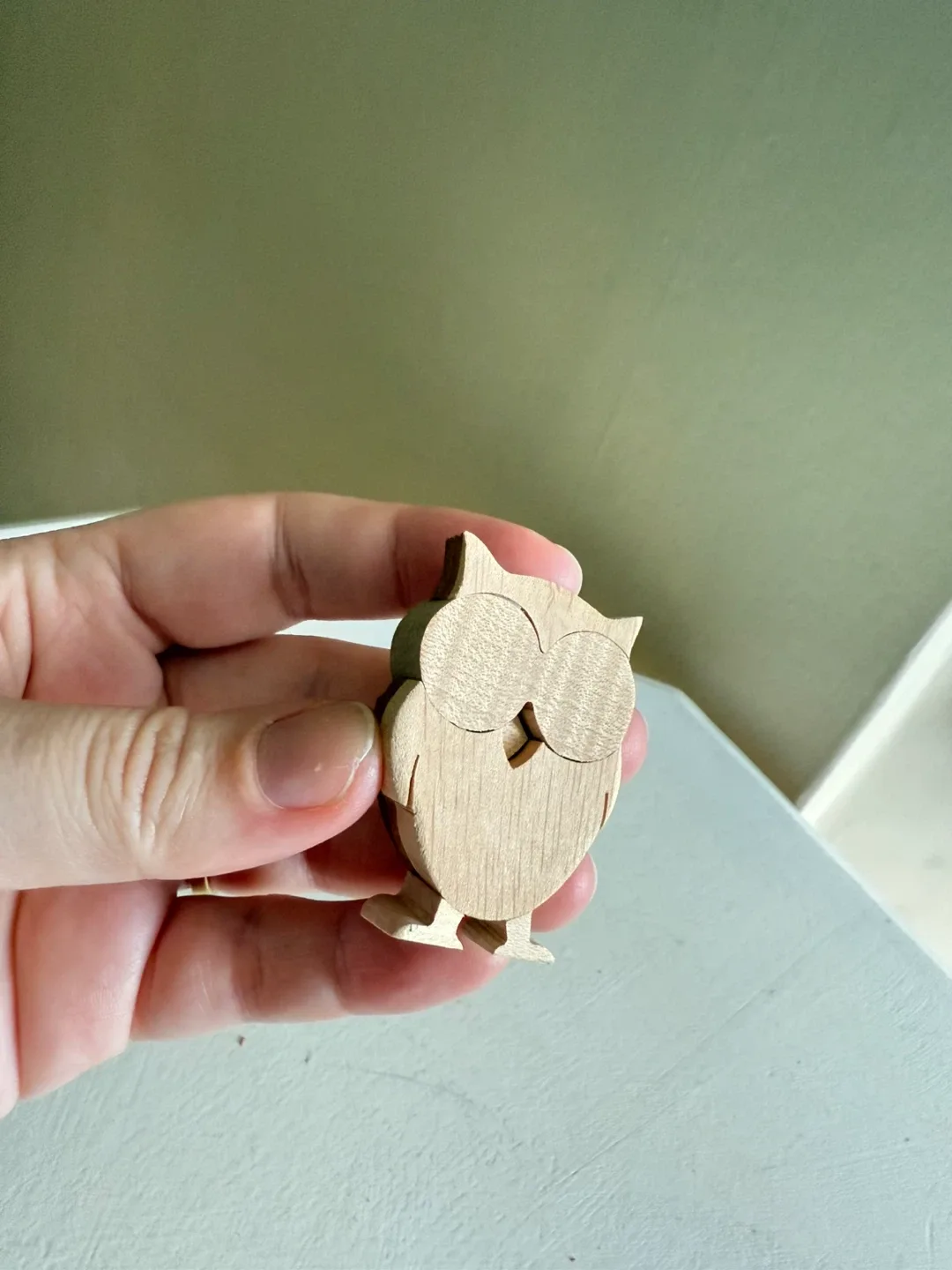 Tiny Handmade Wood Owl image indicator(3)