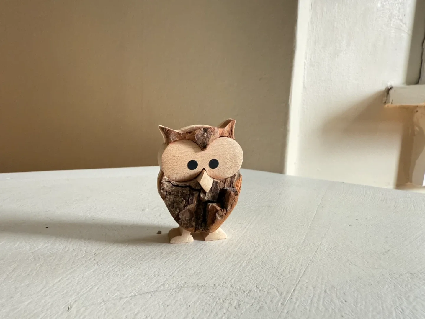 Tiny Handmade Wood Owl