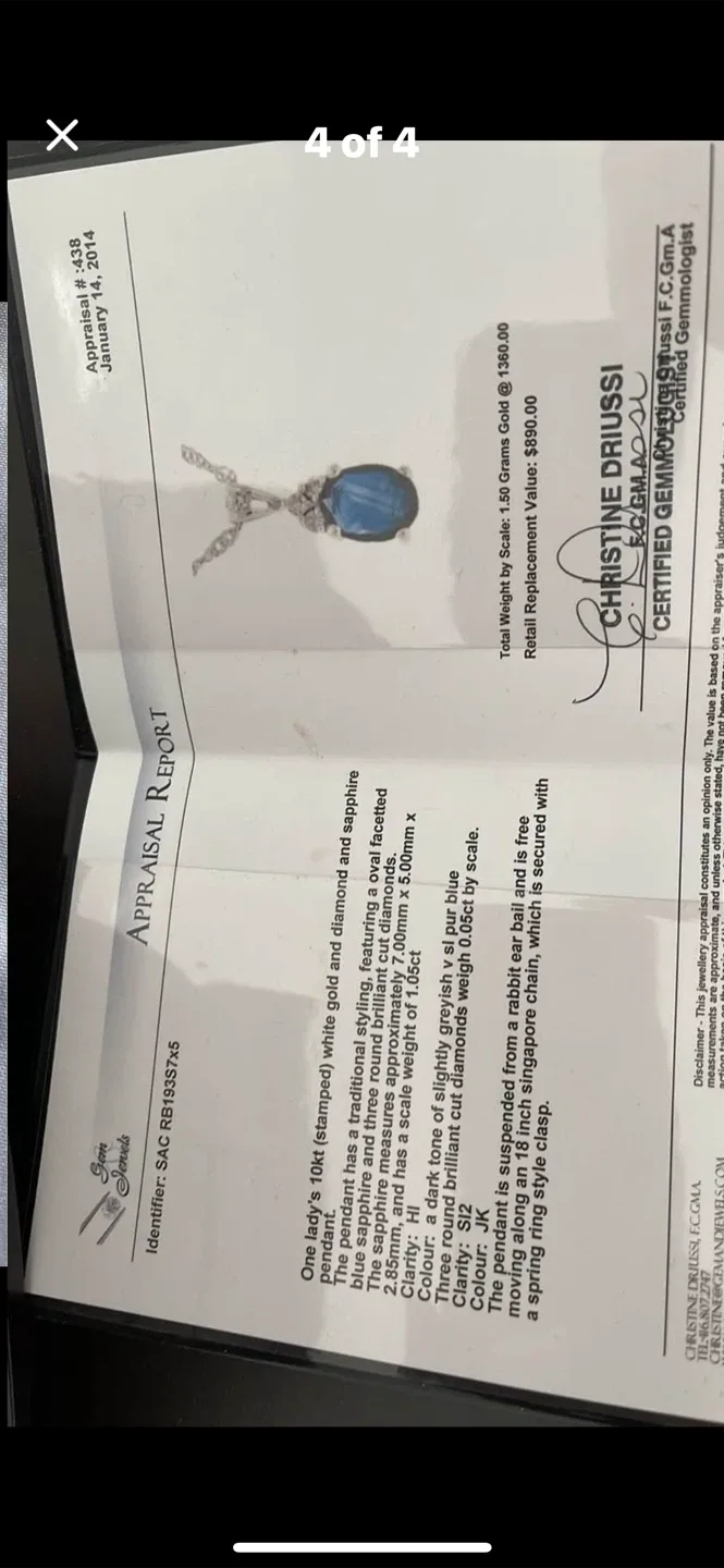 Sapphire & Diamond Silver Necklace image indicator(2)