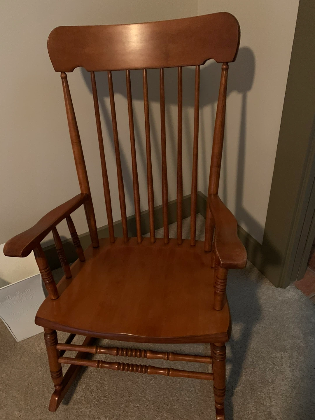 Wooden Console Table, Rocking Chair, Laundry Basket