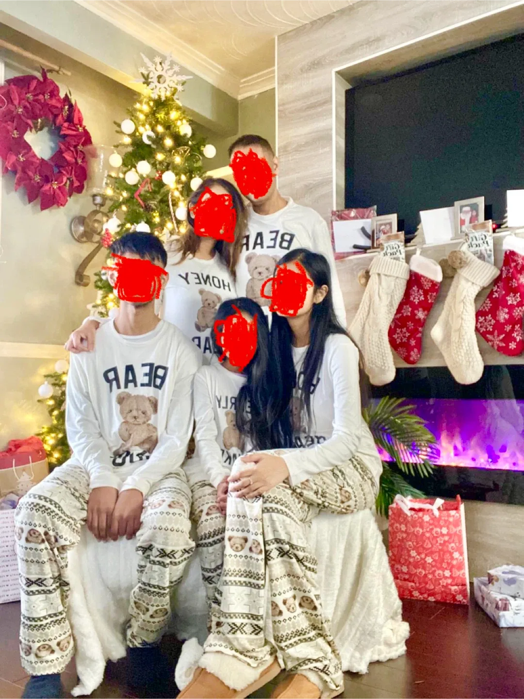 Matching Family Christmas Pajamas Set - Bear Theme
