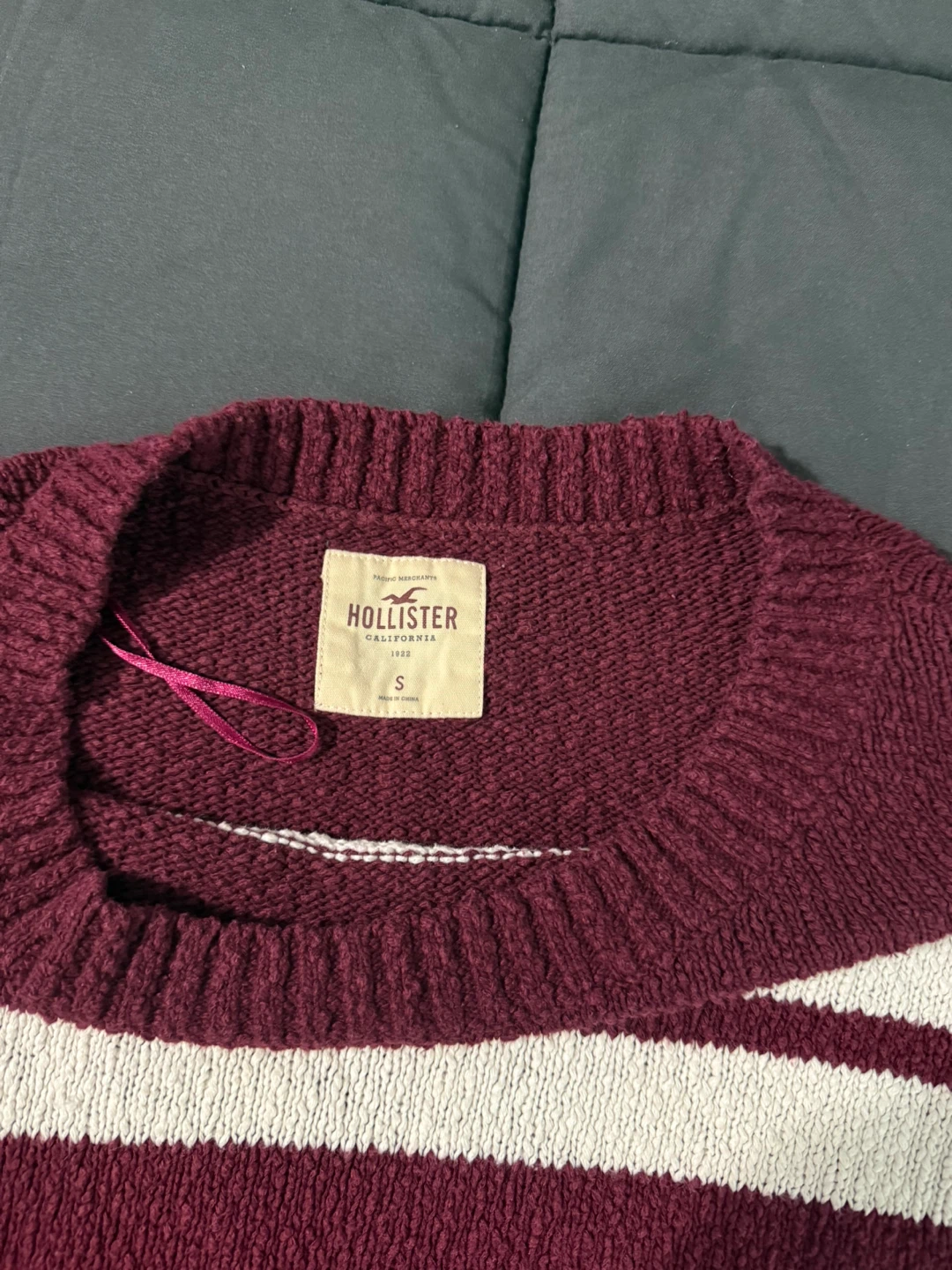 Hollister Burgundy Striped Sweater - Size S - photo 2