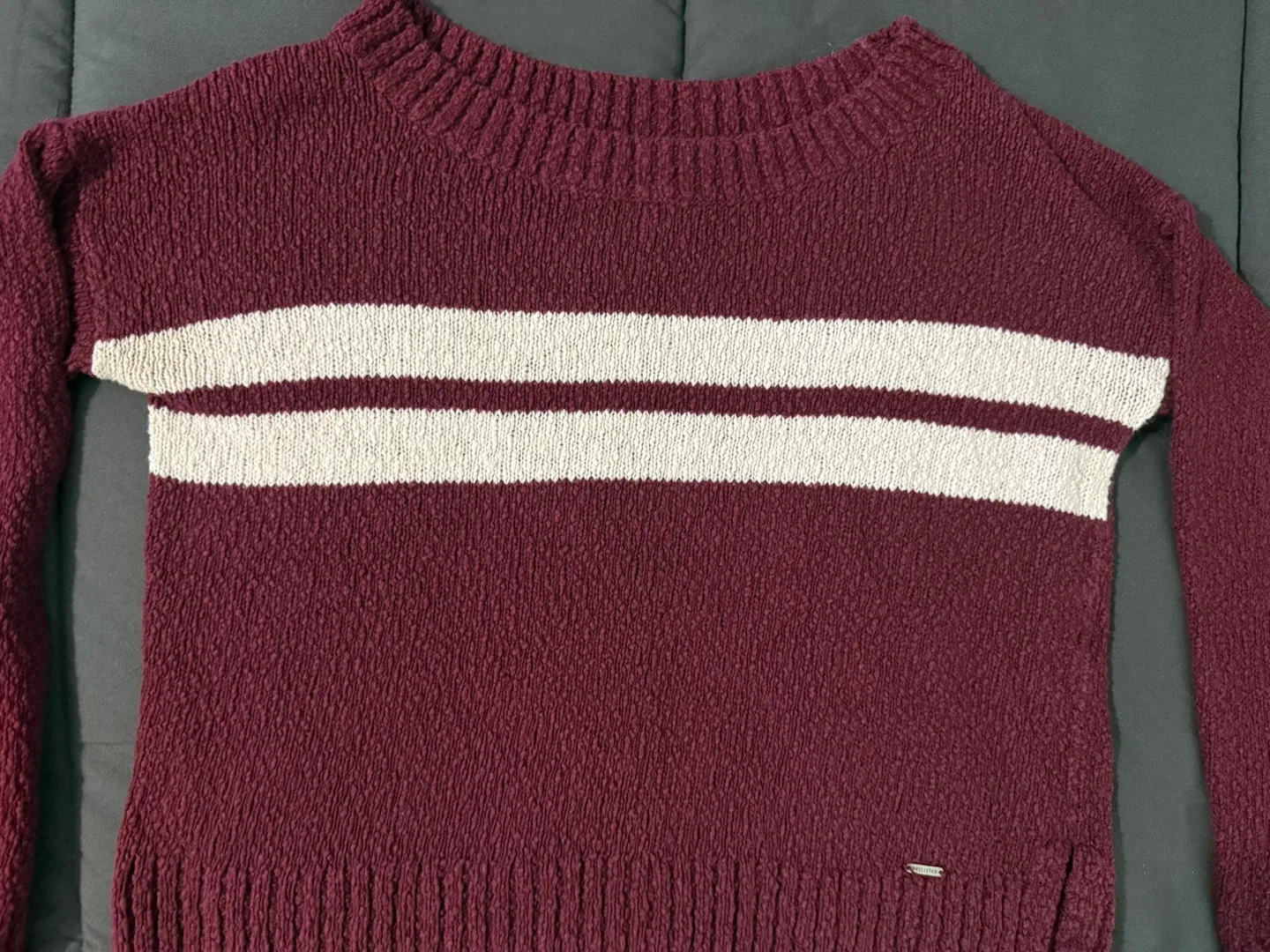 Hollister Burgundy Striped Sweater - Size S