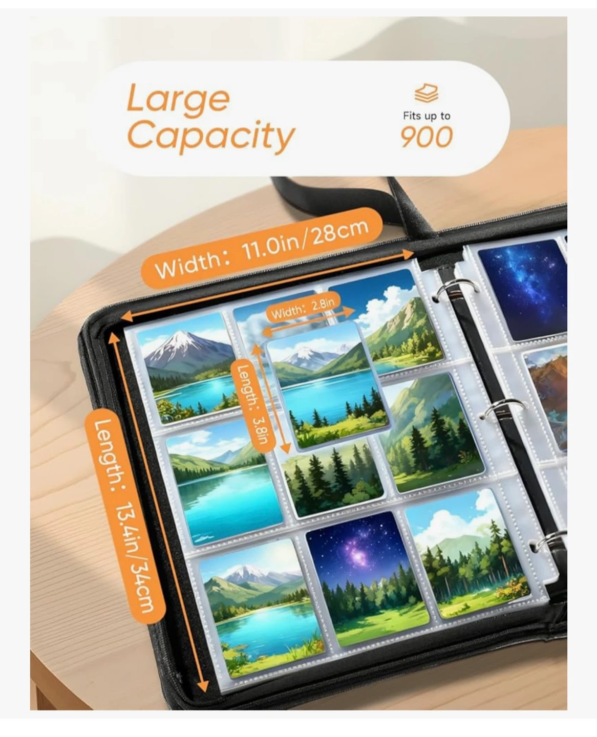 MAGIC JOHN 900 Pockets Trading Card Binder, Large Capacity - photo 2