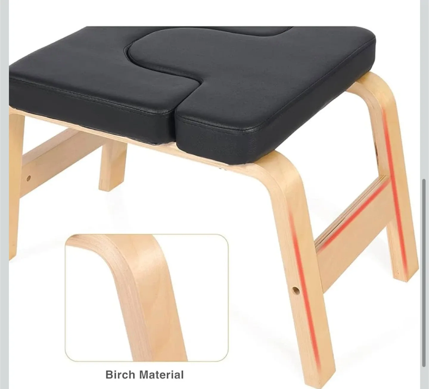 Yoga Headstand Bench - Black and Birch image indicator(4)