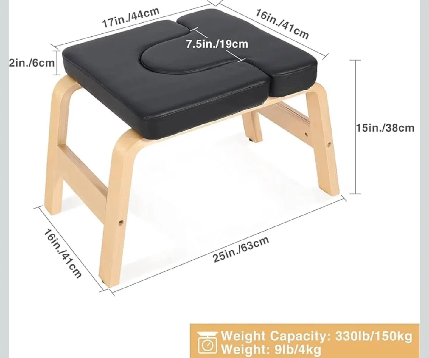 Yoga Headstand Bench - Black and Birch image indicator(2)