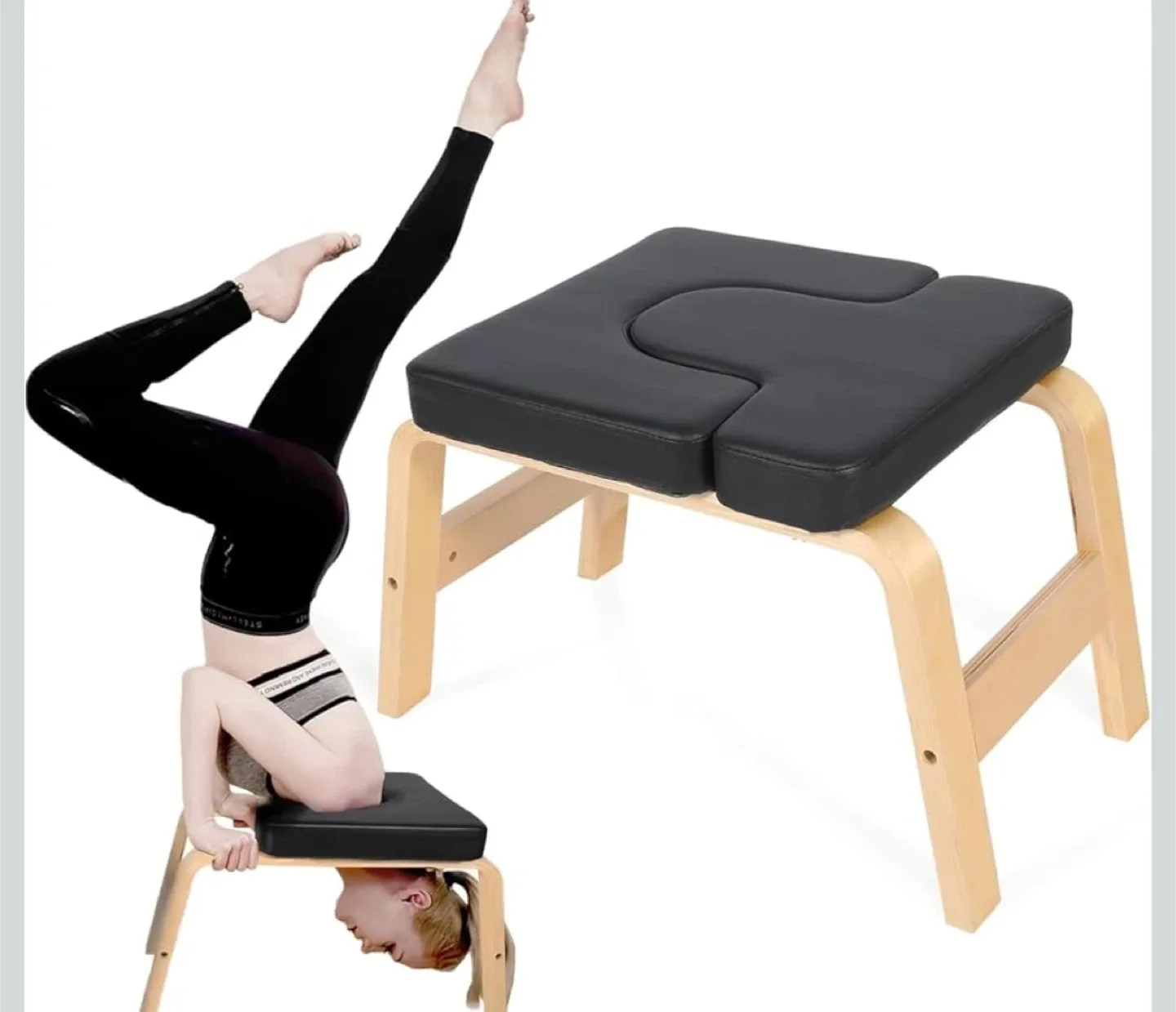 Yoga Headstand Bench - Black and Birch