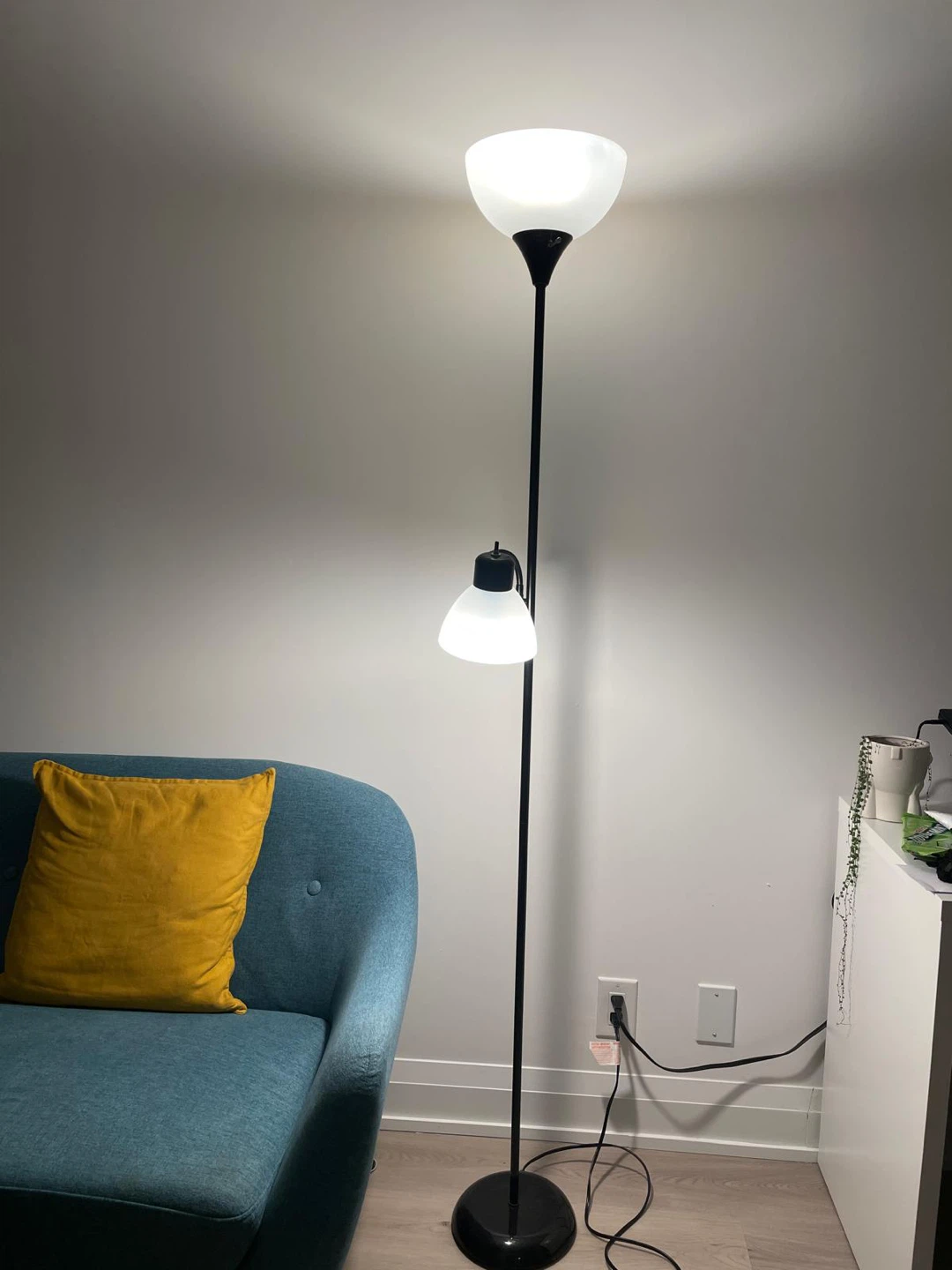 Black Floor Lamp with Reading Light - 72 inch