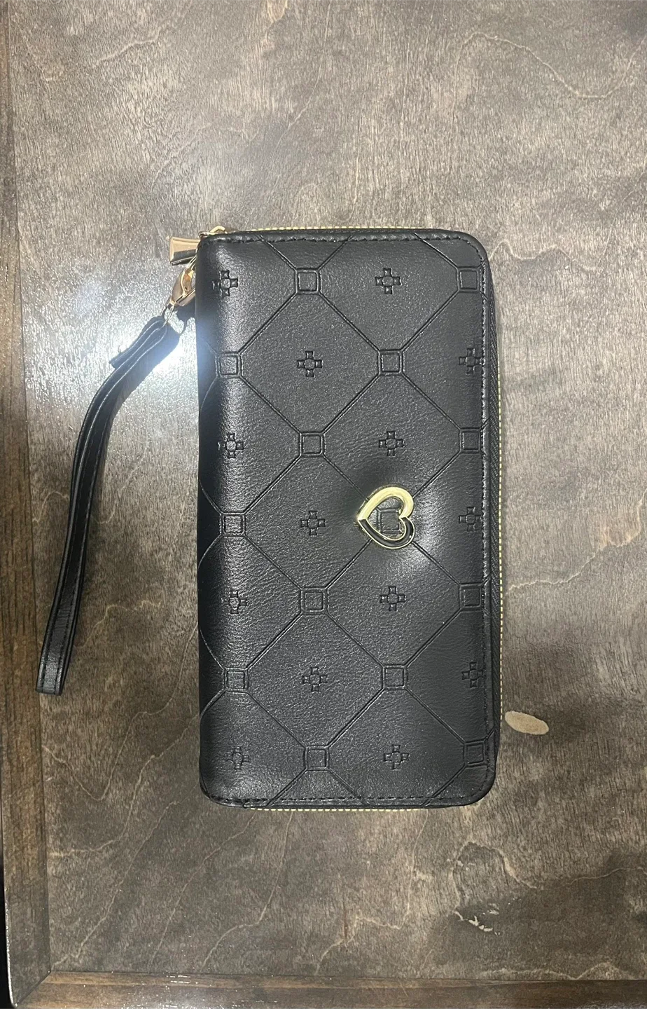 Black Wallet with Wrist Strap
