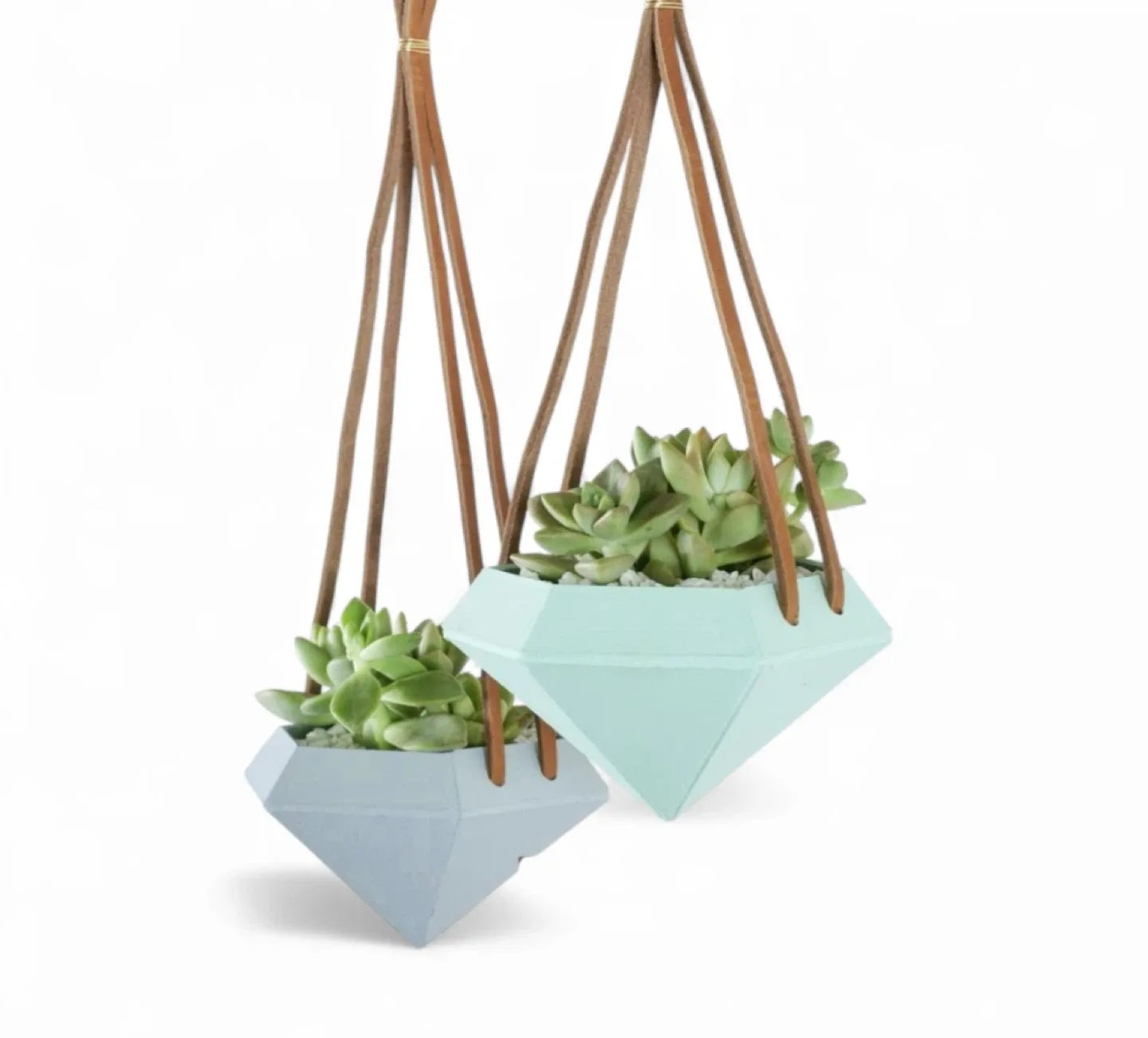 New Diamond Hanging Planters, Set of 2