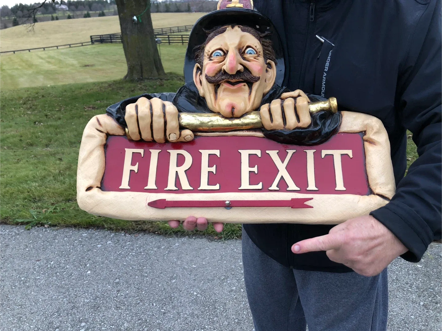 Vintage Fire Exit Sign - Fireman Decor image indicator(3)