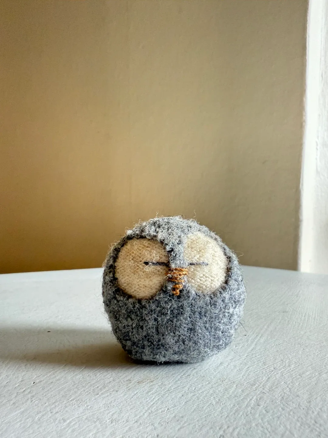 Tiny handmade wool owl