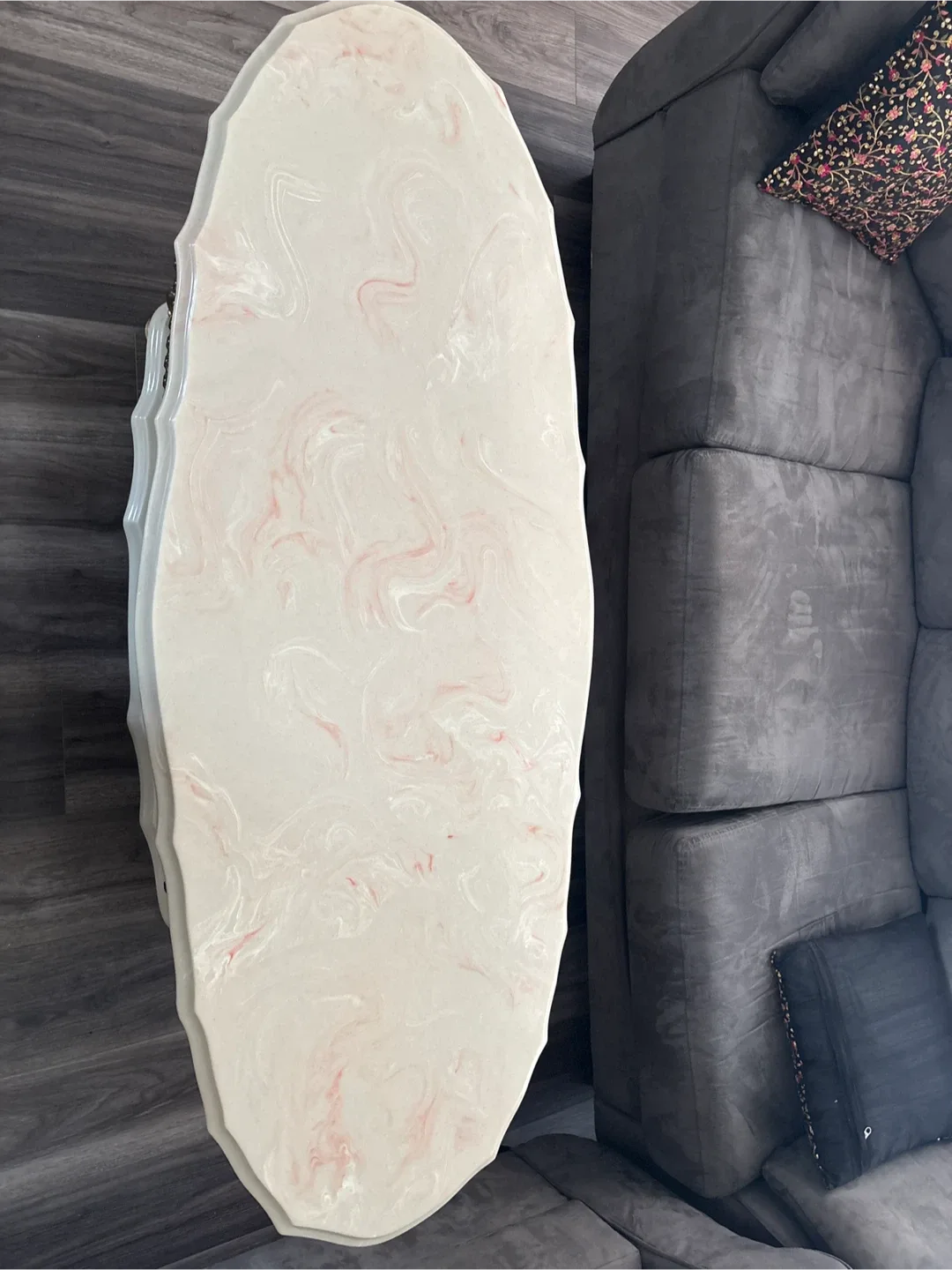 Oval Coffee Table - Marble Effect Top image indicator(3)