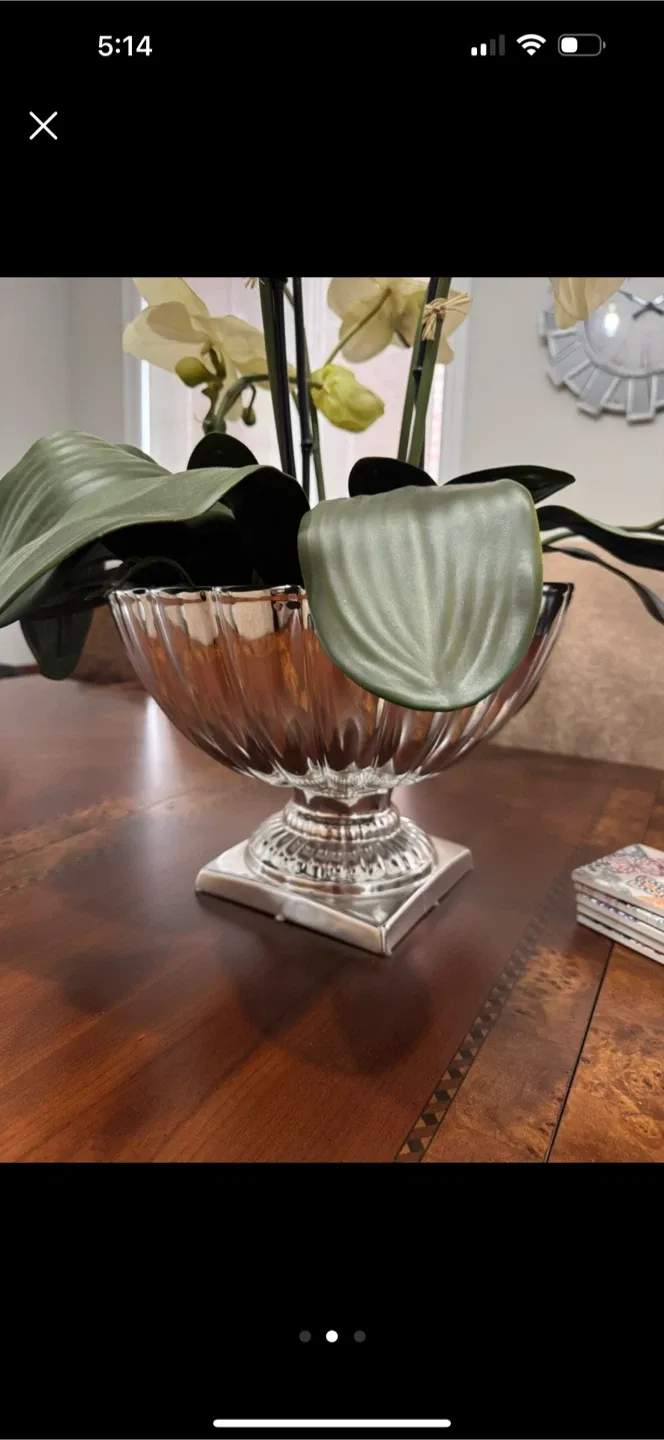 Floral Arrangement in Silver Vase