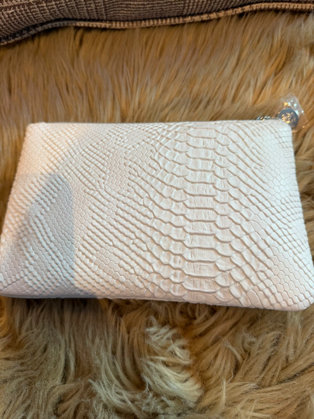 Tommy Hilfiger White Snakeskin Clutch Bag