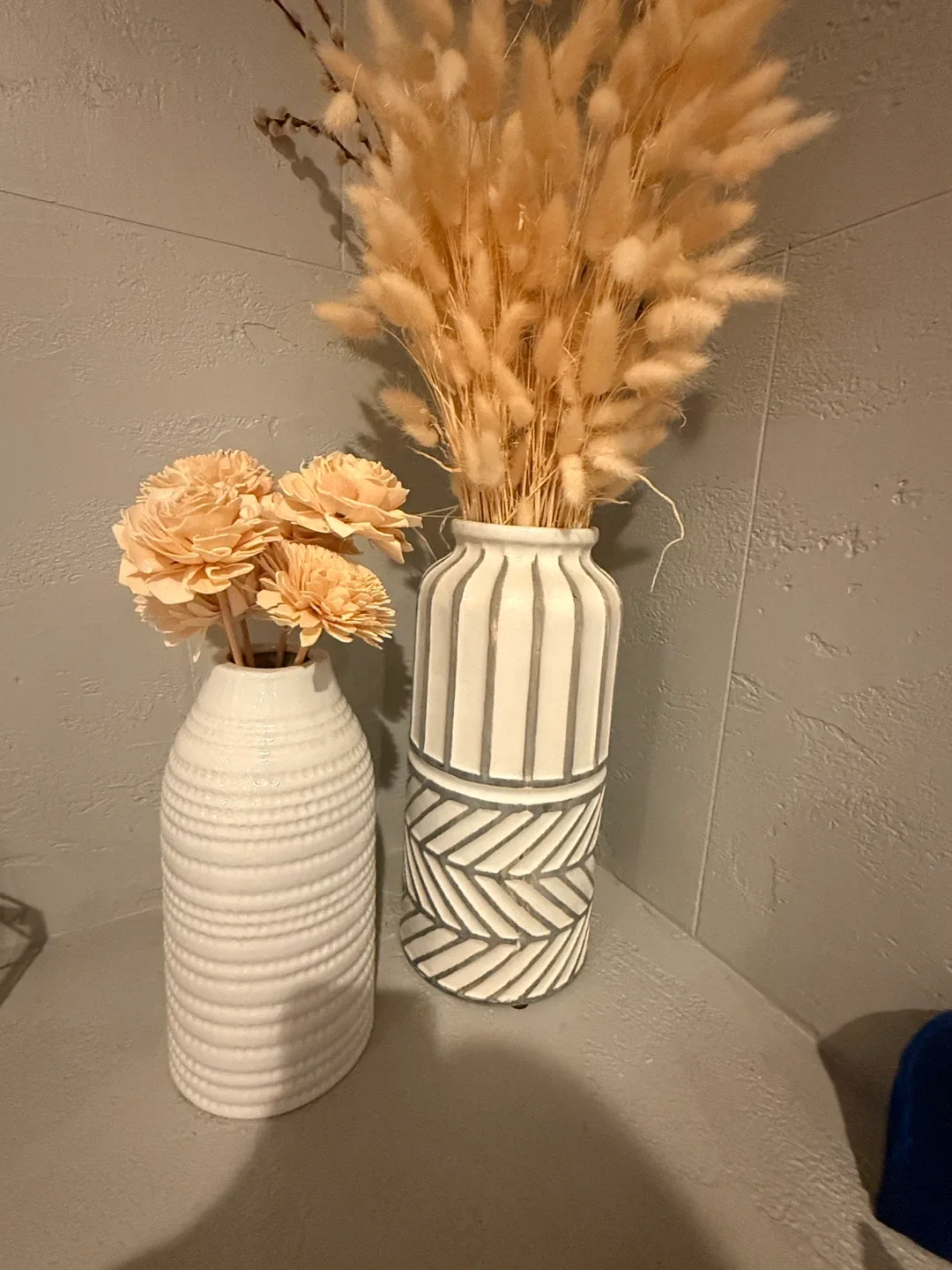 Decorative White Vases - Set of 2