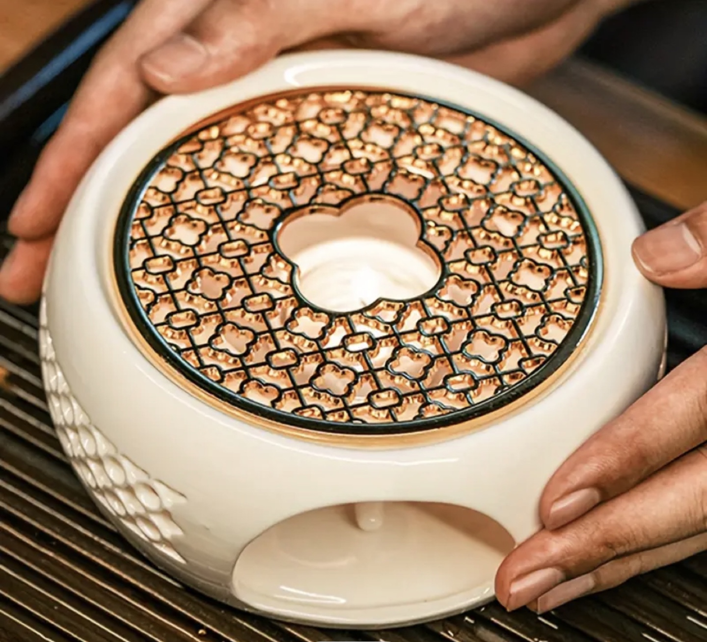 Brand New-Tea Warmer with Teapot, Spoon, Ceramic & Zinc Alloy - photo 4