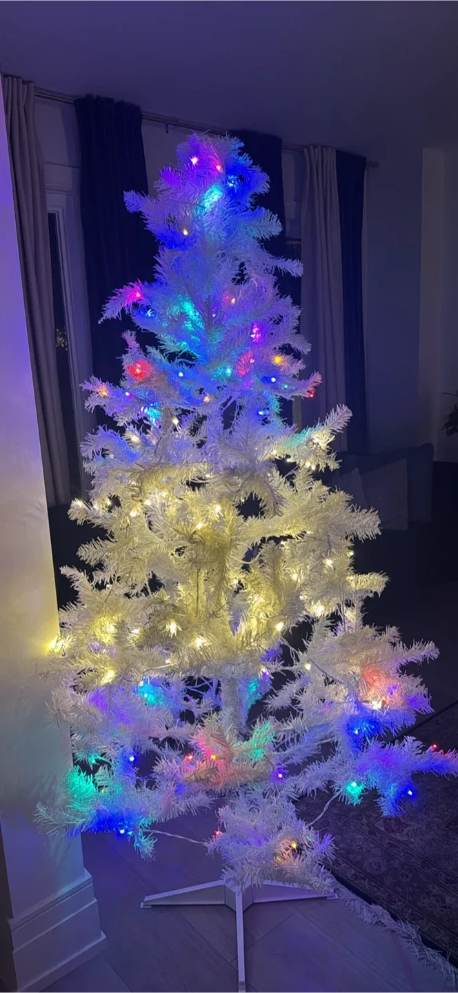 White Christmas Tree 5ft with Lights