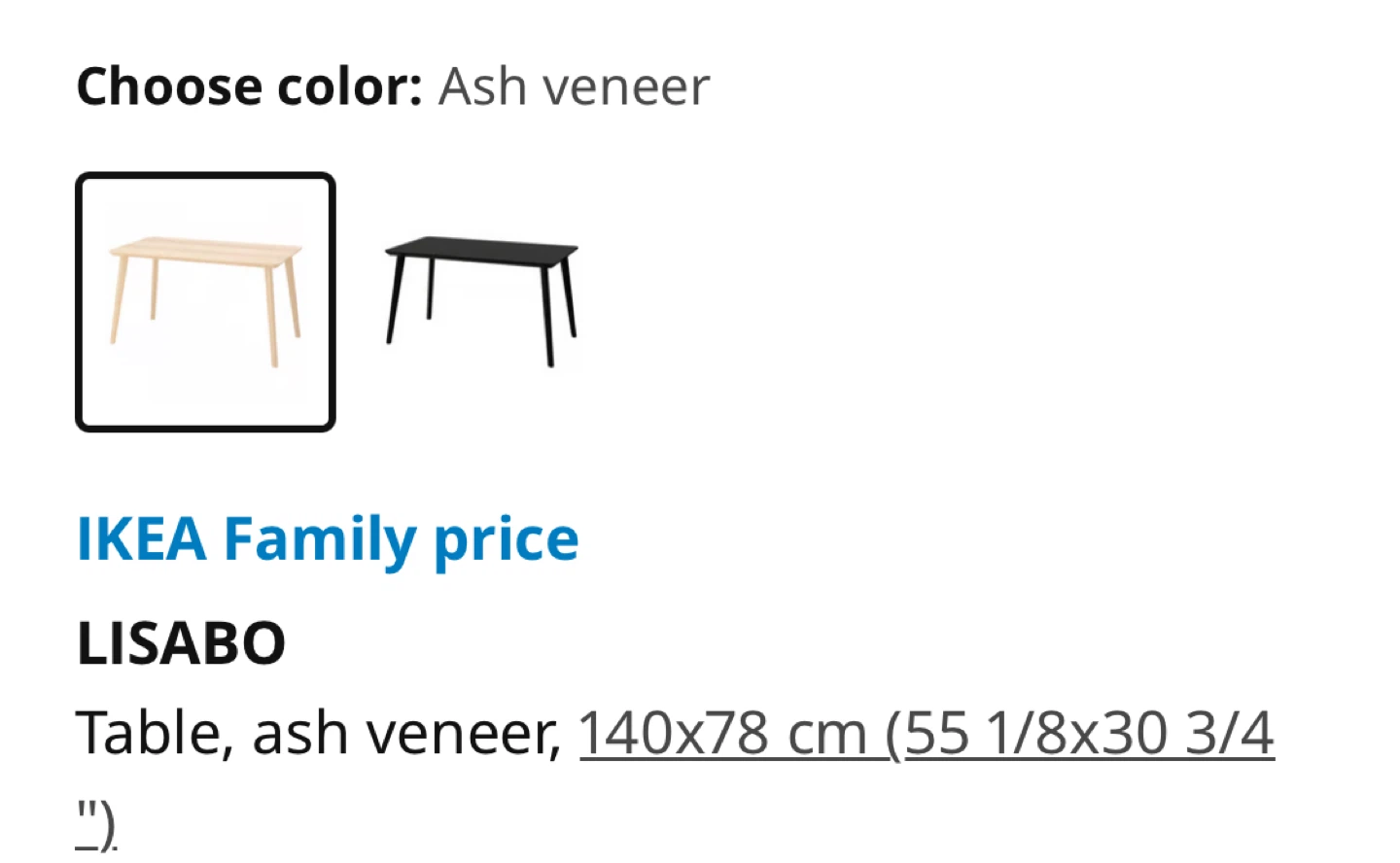 IKEA LISABO Table - Ash Veneer - photo 3