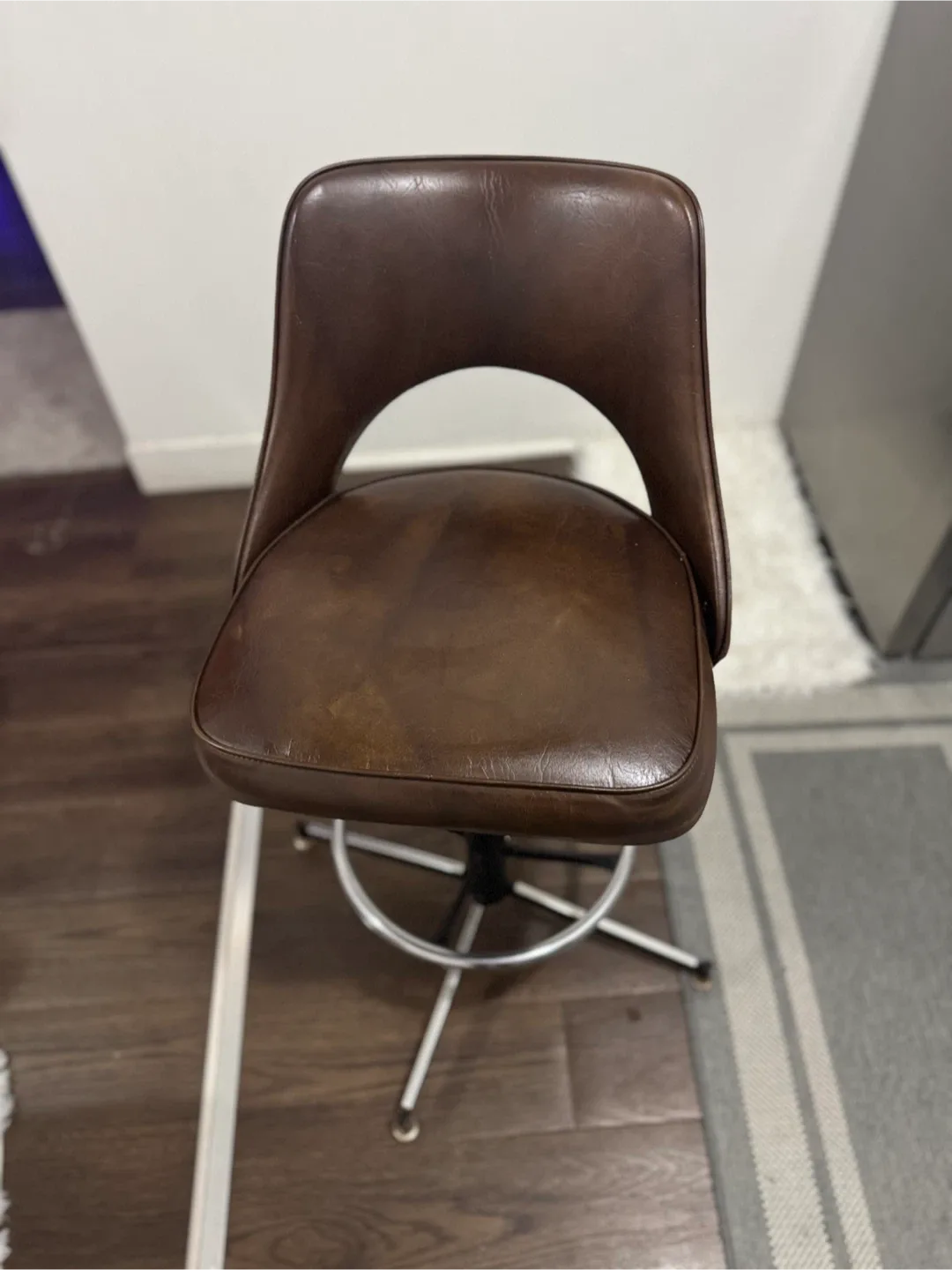 Brown Swivel Bar Stool