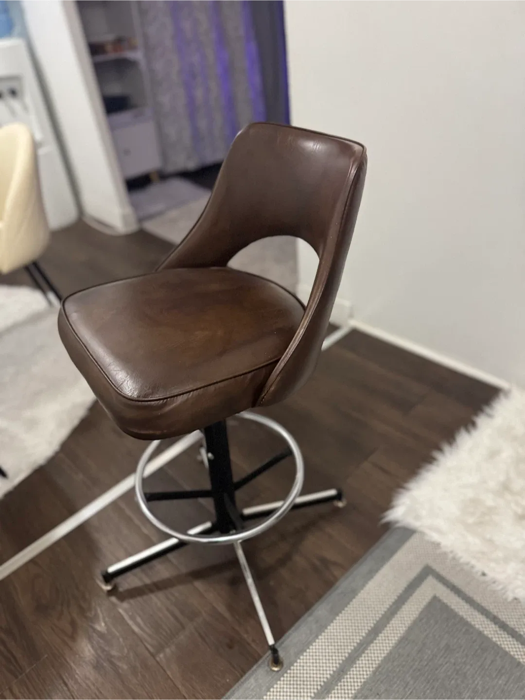 Brown Swivel Bar Stool image indicator(2)