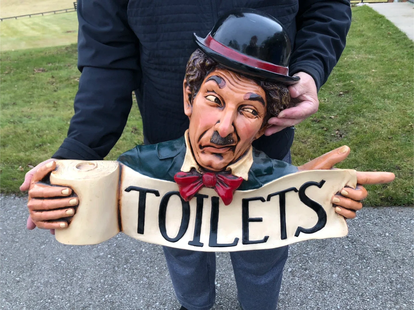 Vintage Toilet Direction Sign