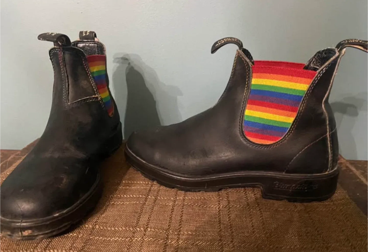 Blundstone Black Leather Chelsea Boots - Rainbow Detail