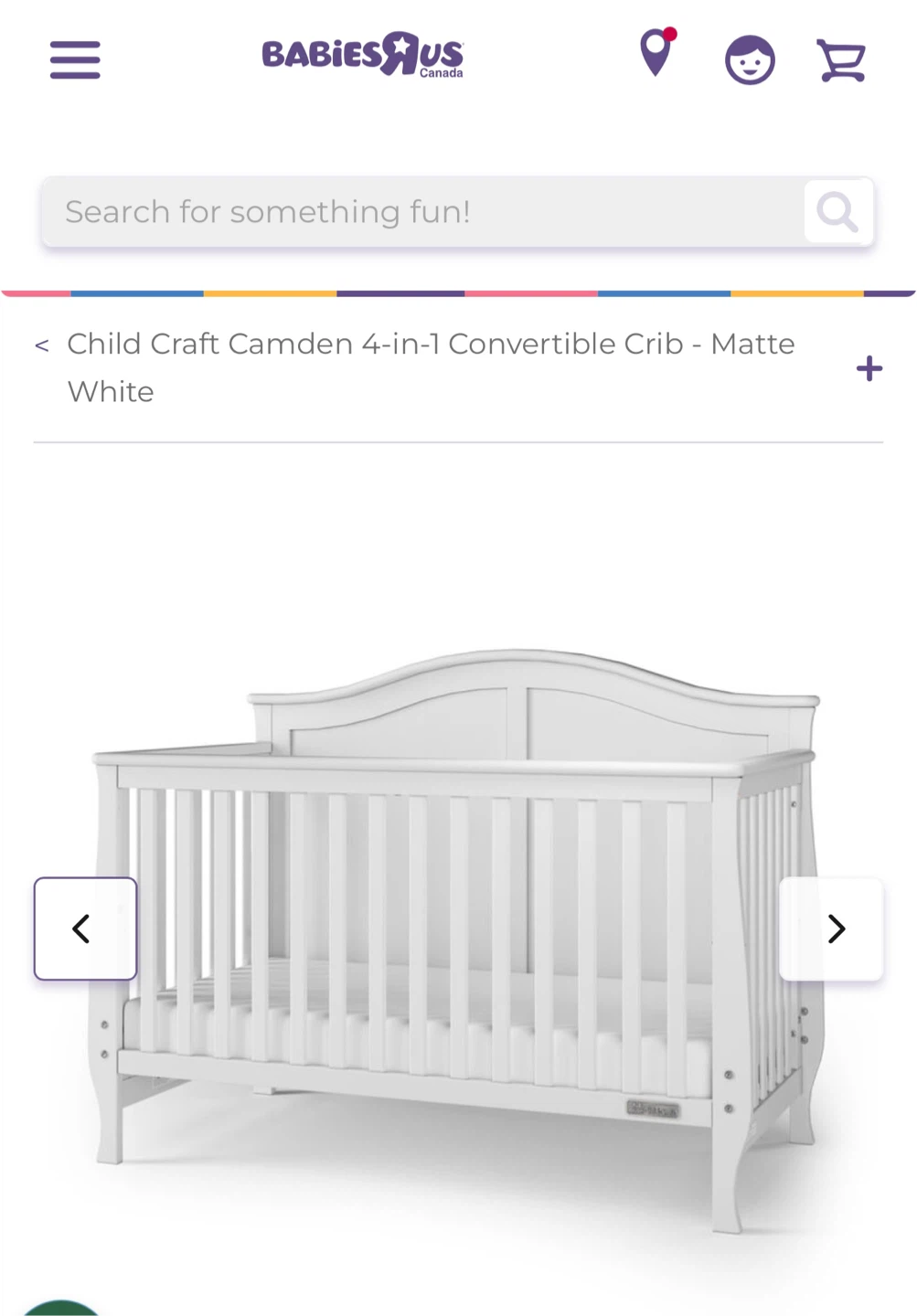 Child Craft Camden 4-in-1 Convertible Crib - White - photo 4