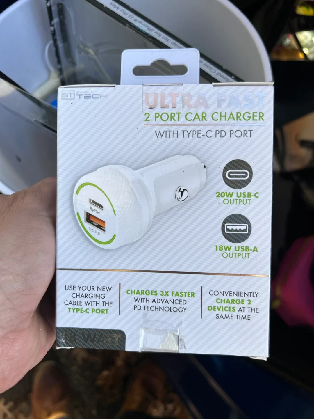 Simply ST Tech Ultra Fast 2 Port Car Charger